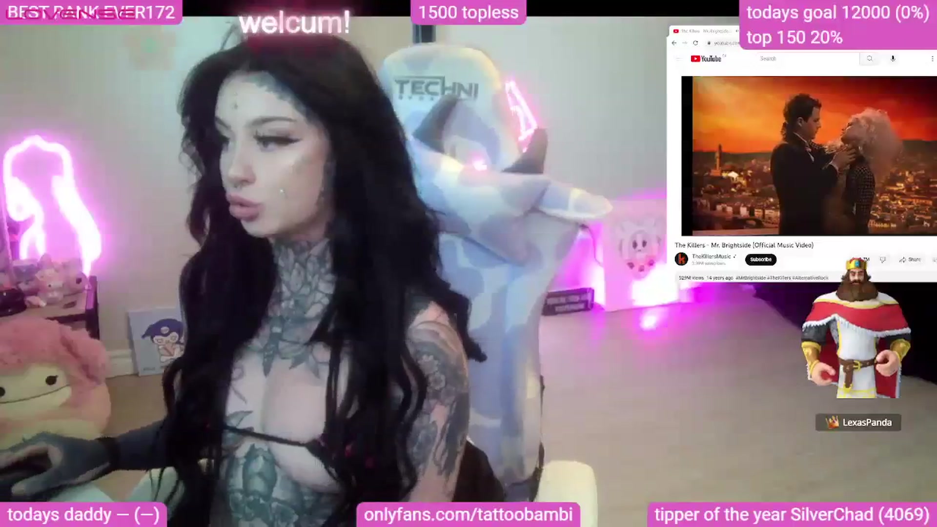 Gallery image thumbnail from Tattoobambi's myfreecams stream on, 07/31/2023, 23:46 image 8 of 20