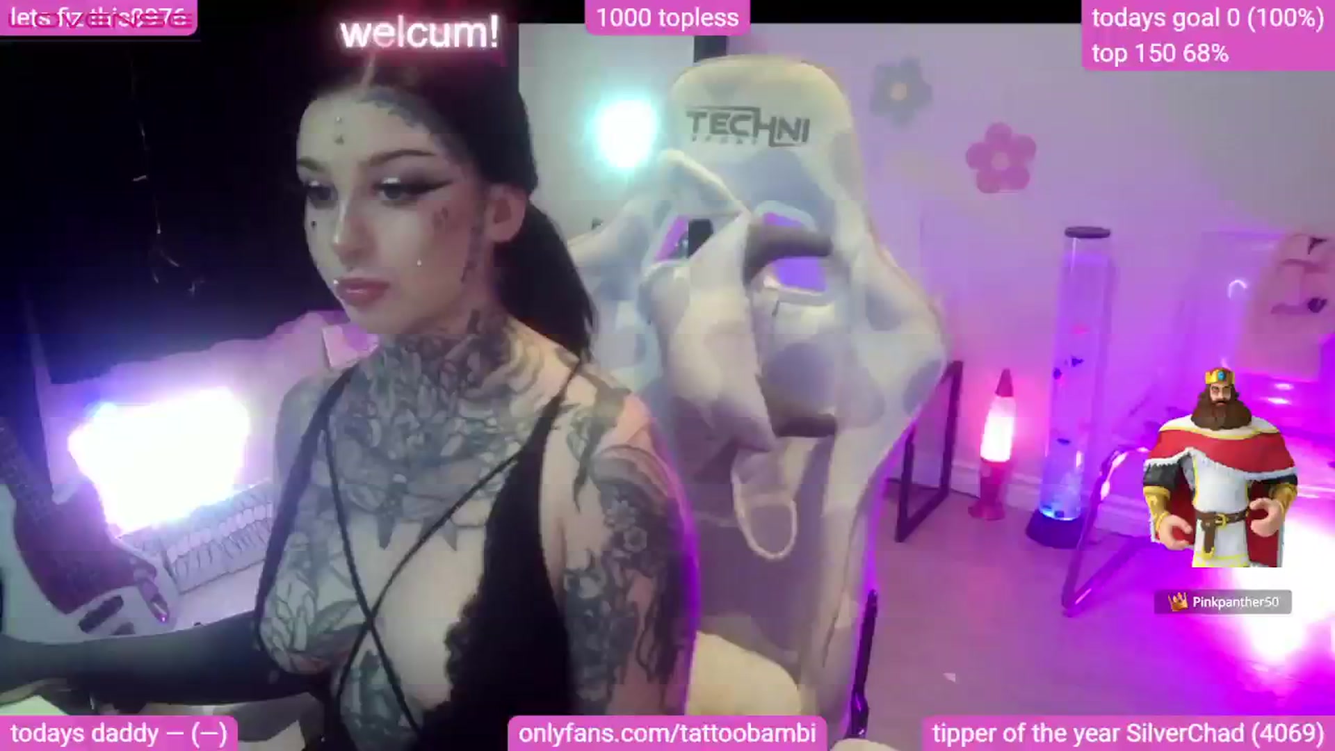 Gallery image thumbnail from Tattoobambi's myfreecams stream on, 08/08/2023, 03:01 image 1 of 20