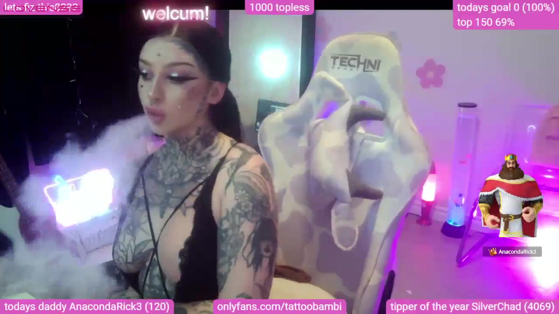 Gallery image thumbnail from Tattoobambi's myfreecams stream on, 08/08/2023, 03:01 image 18 of 20