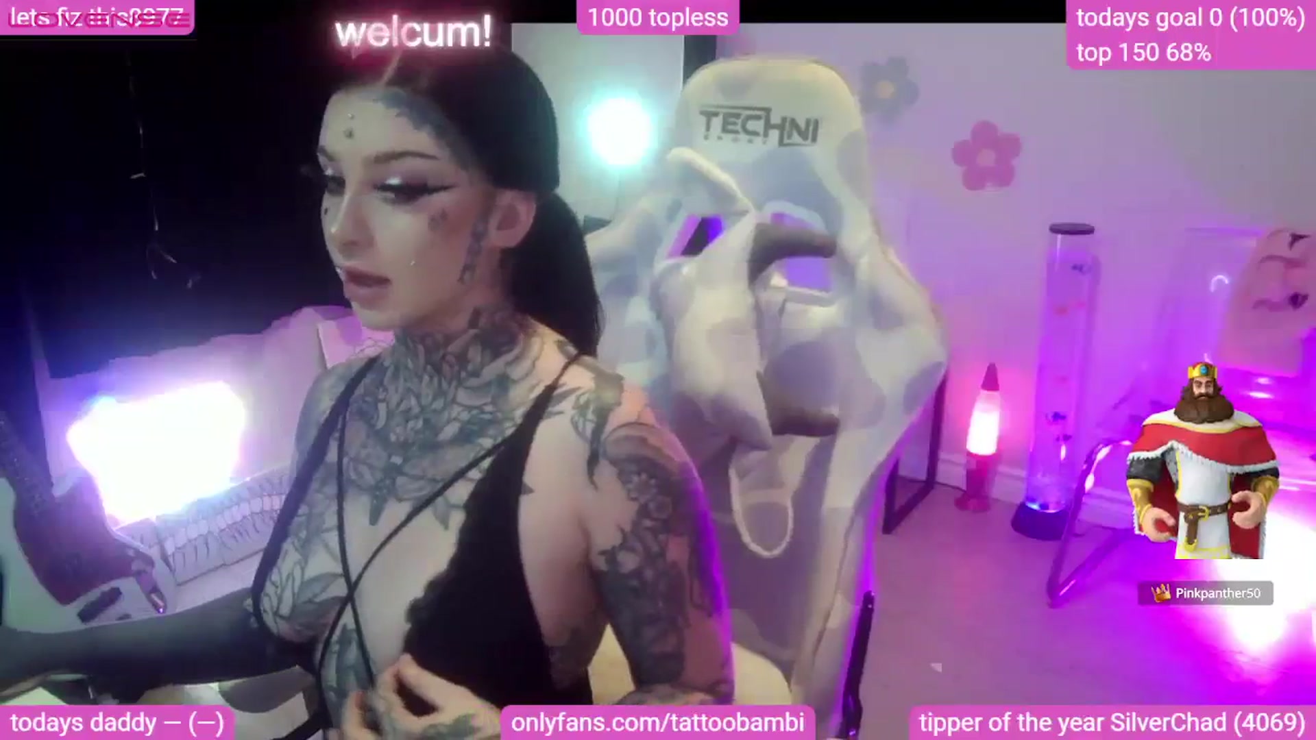 Gallery image thumbnail from Tattoobambi's myfreecams stream on, 08/08/2023, 03:01 image 5 of 20