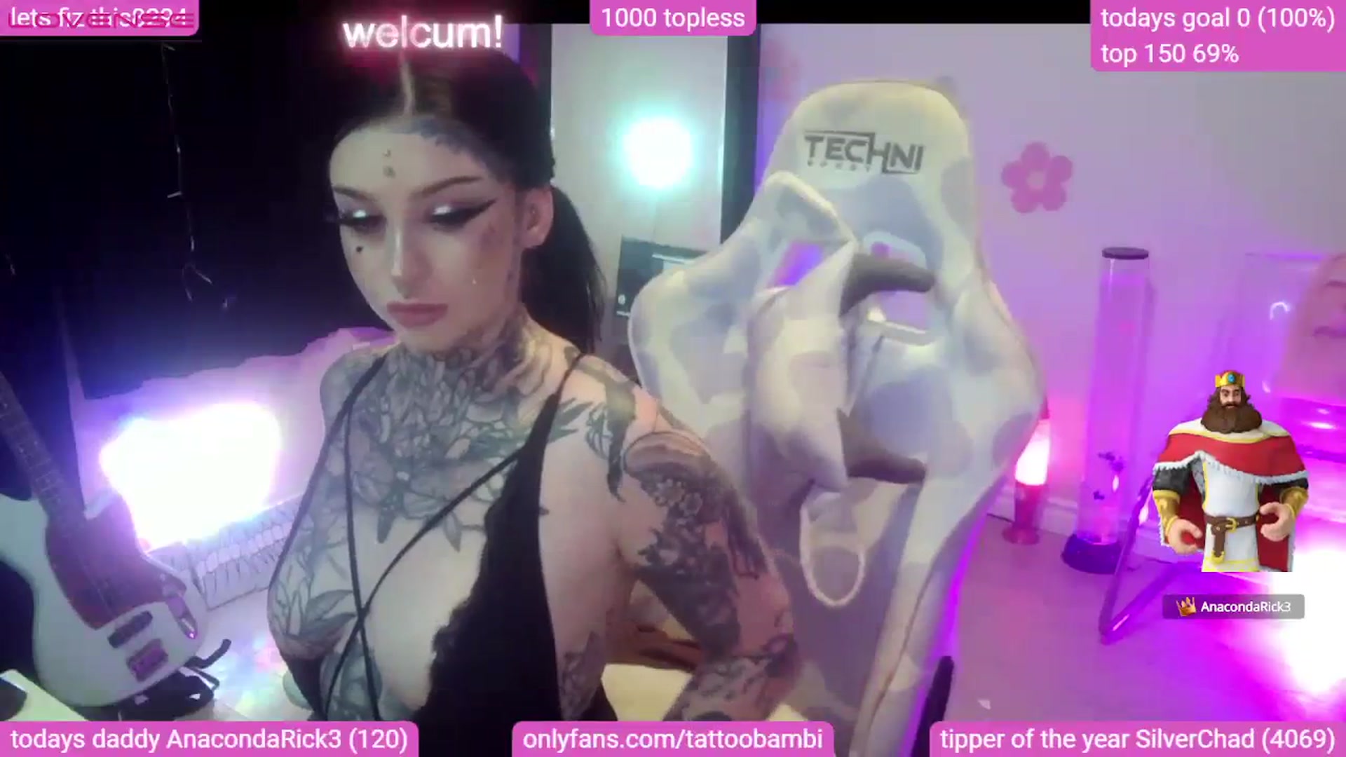 Gallery image thumbnail from Tattoobambi's myfreecams stream on, 08/08/2023, 03:01 image 17 of 20