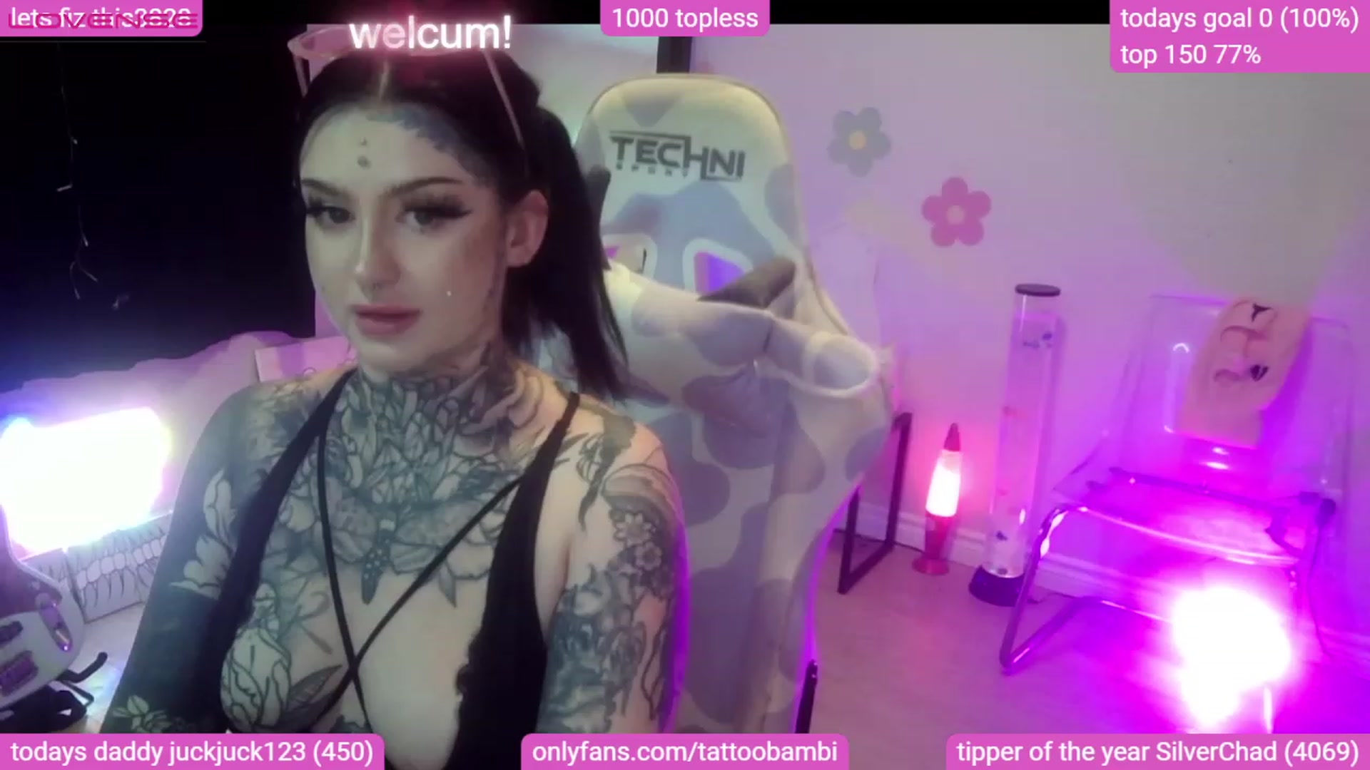 Gallery image thumbnail from Tattoobambi's myfreecams stream on, 08/09/2023, 24:46 image 20 of 20