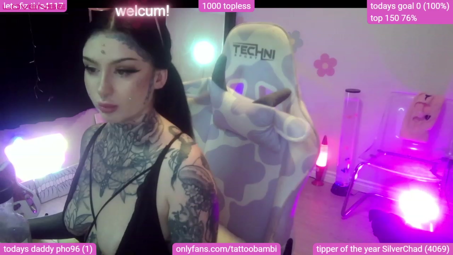 Gallery image thumbnail from Tattoobambi's myfreecams stream on, 08/09/2023, 24:46 image 3 of 20