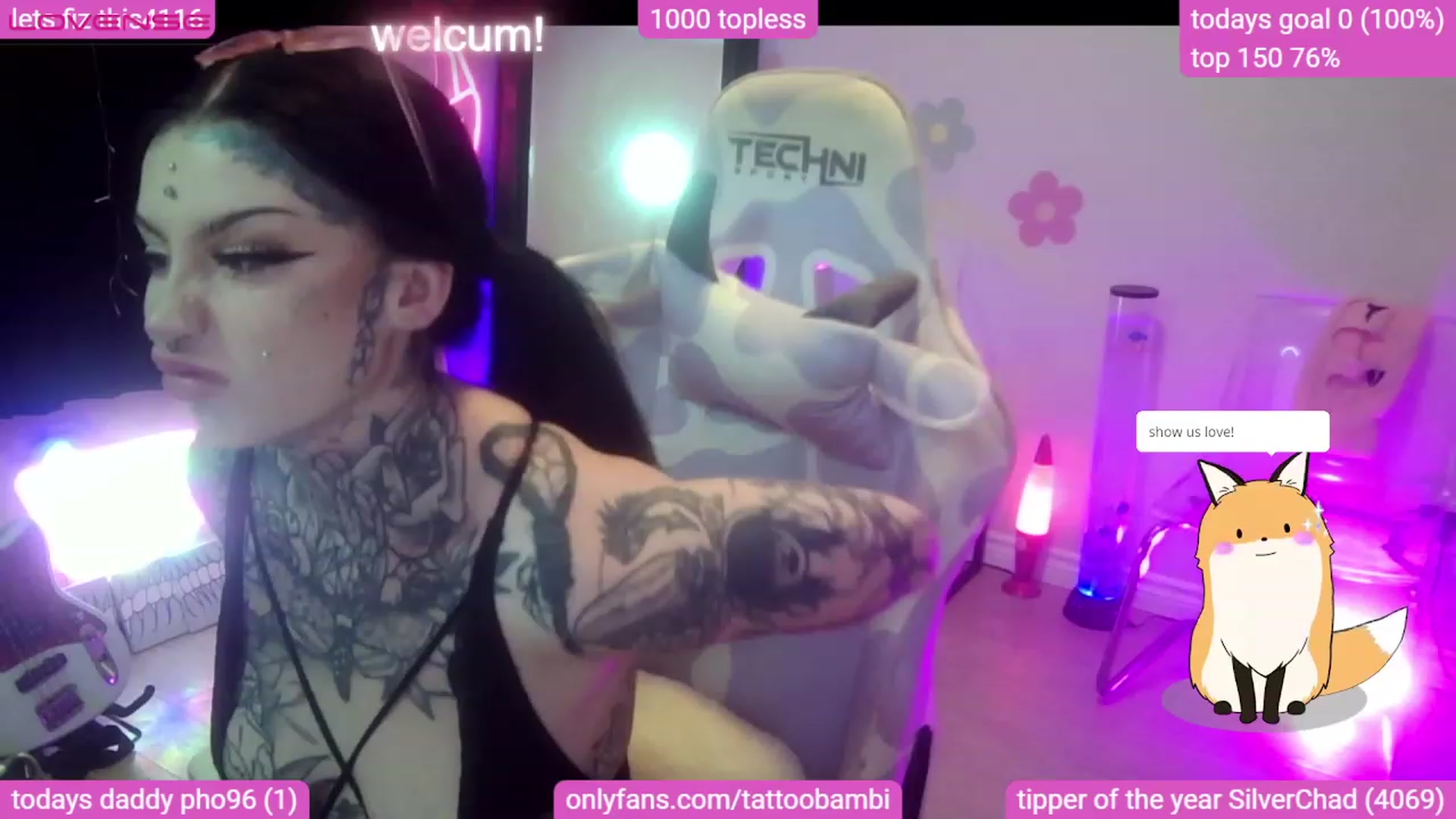 Gallery image thumbnail from Tattoobambi's myfreecams stream on, 08/09/2023, 24:46 image 2 of 20