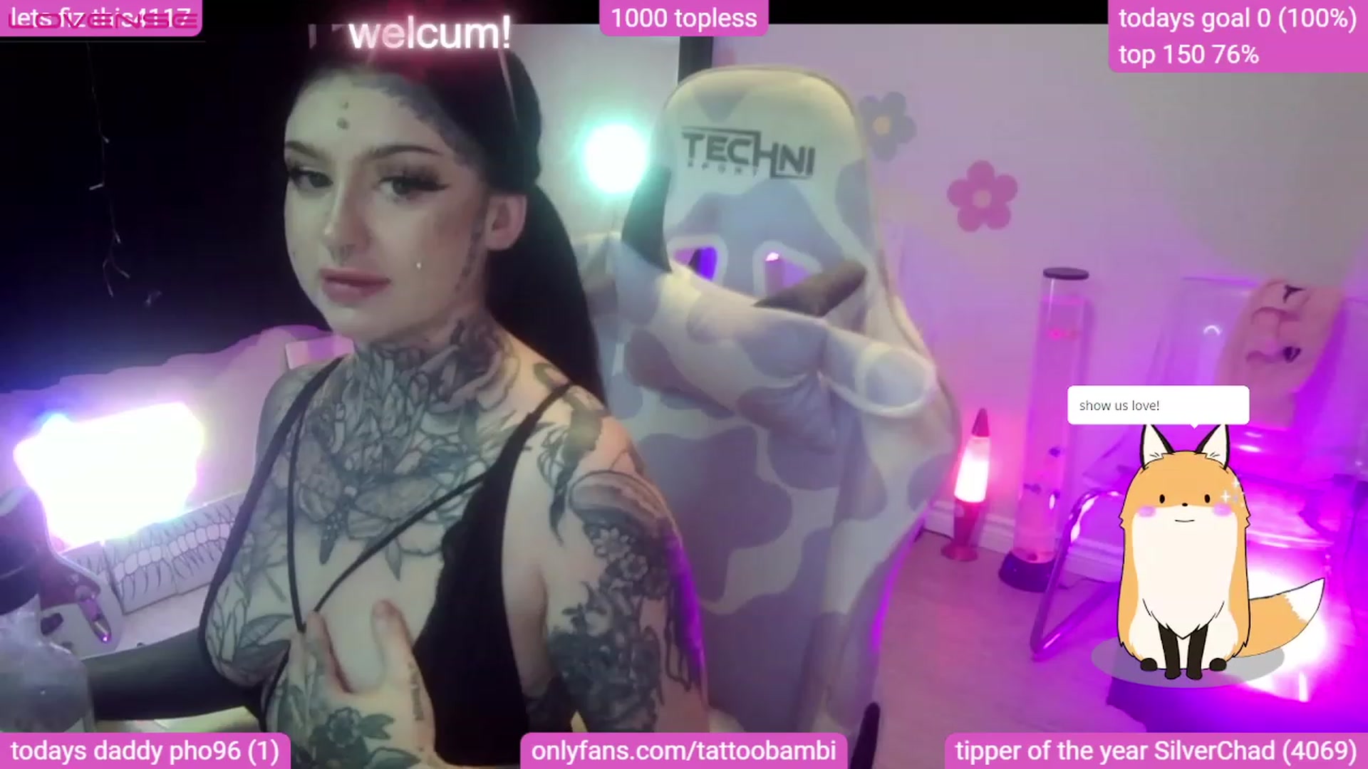 Gallery image thumbnail from Tattoobambi's myfreecams stream on, 08/09/2023, 01:29 image 3 of 20