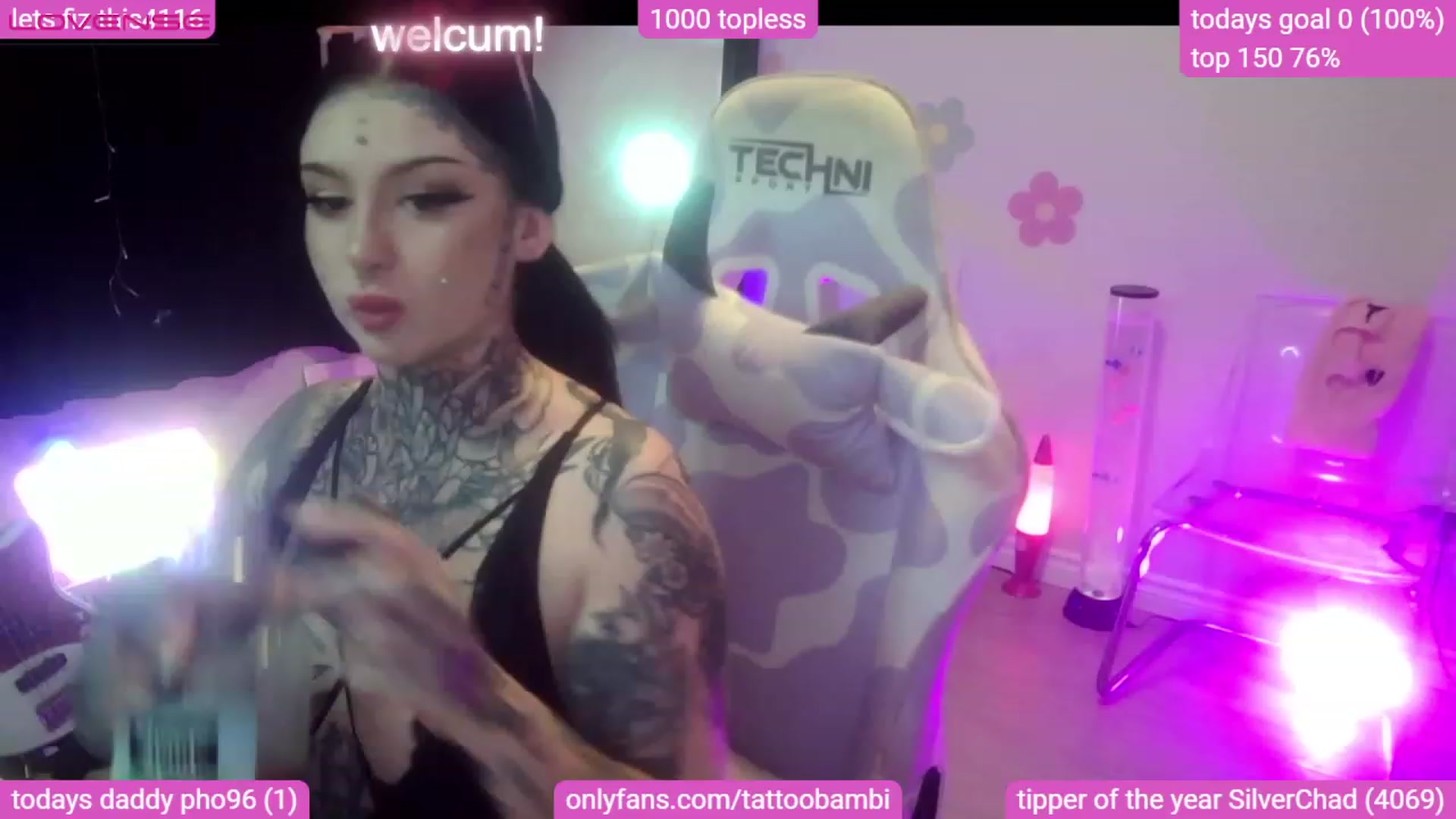 Gallery image thumbnail from Tattoobambi's myfreecams stream on, 08/09/2023, 01:29 image 2 of 20