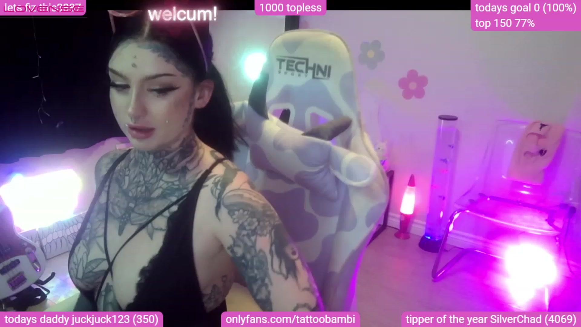 Gallery image thumbnail from Tattoobambi's myfreecams stream on, 08/09/2023, 01:29 image 7 of 20