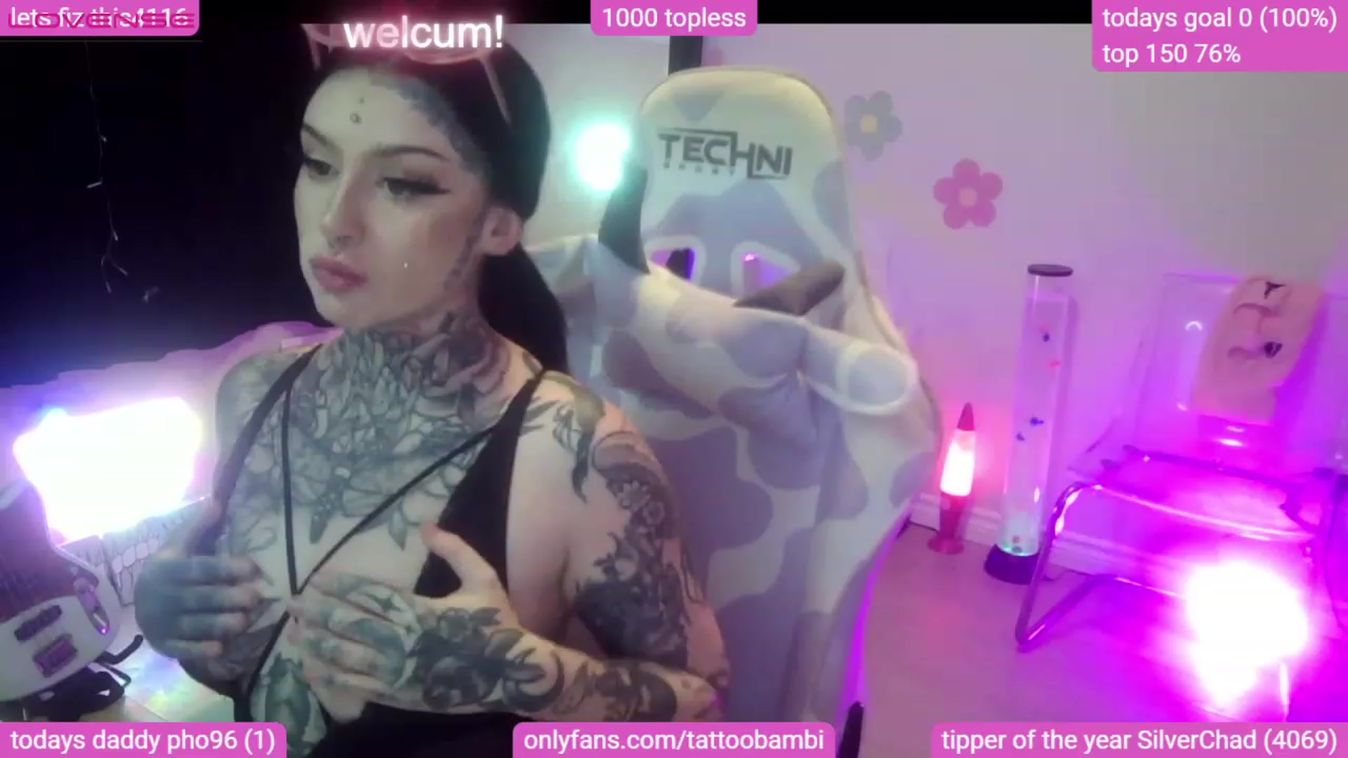 Gallery image thumbnail from Tattoobambi's myfreecams stream on, 08/09/2023, 01:29 image 1 of 20