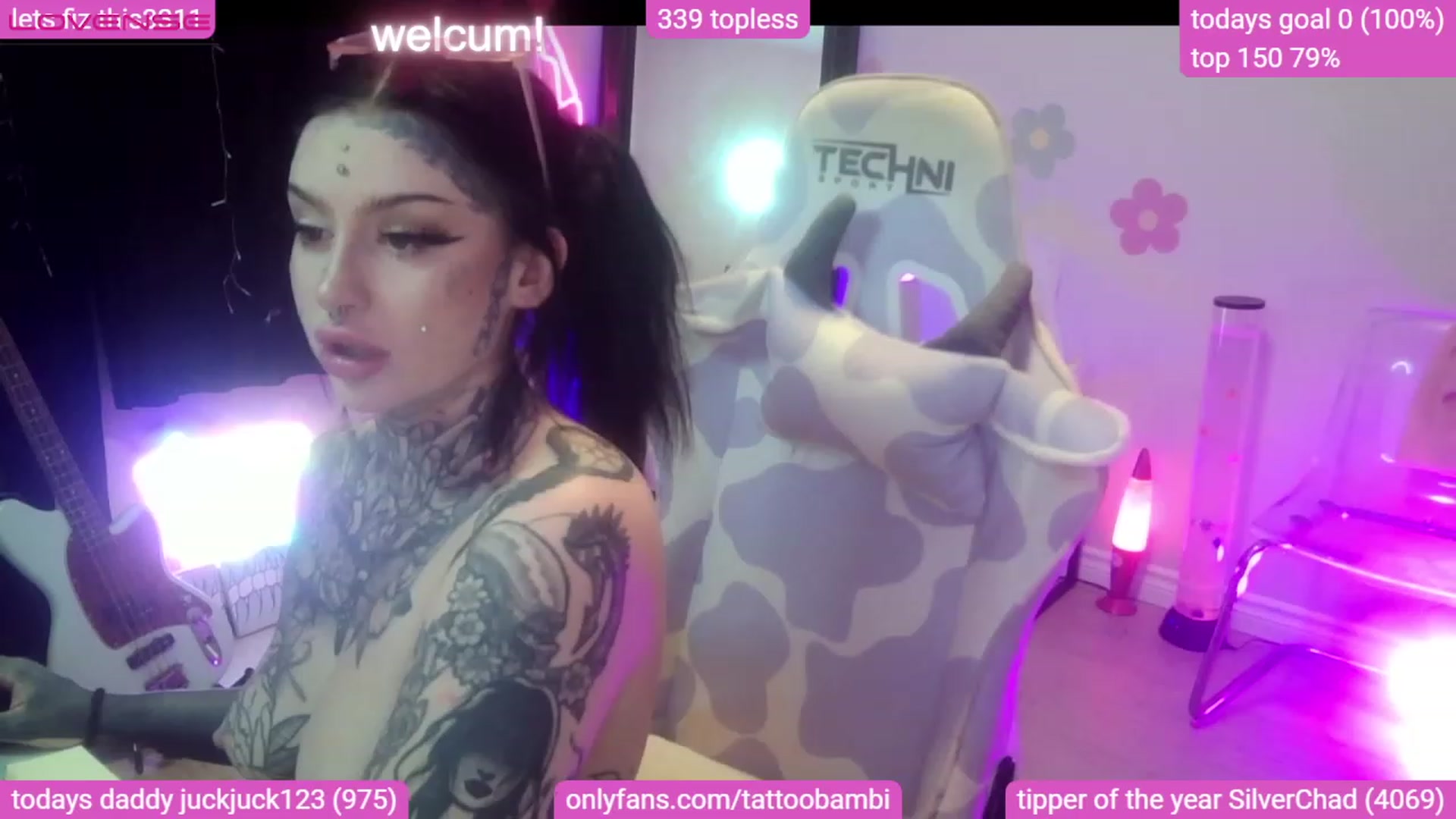 Gallery image thumbnail from Tattoobambi's myfreecams stream on, 08/09/2023, 02:19 image 10 of 20