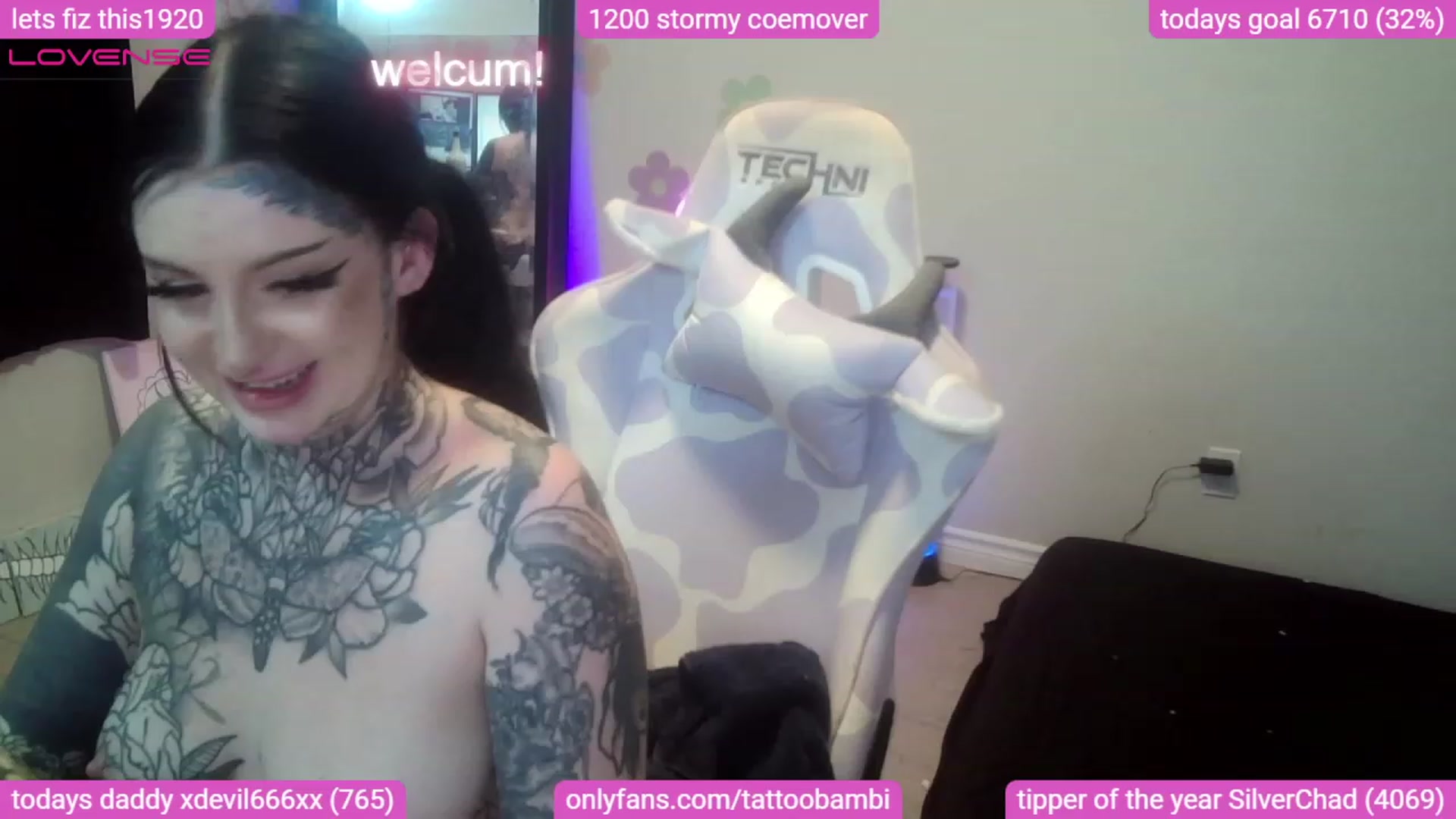 Gallery image thumbnail from Tattoobambi's myfreecams stream on, 08/12/2023, 04:32 image 8 of 20