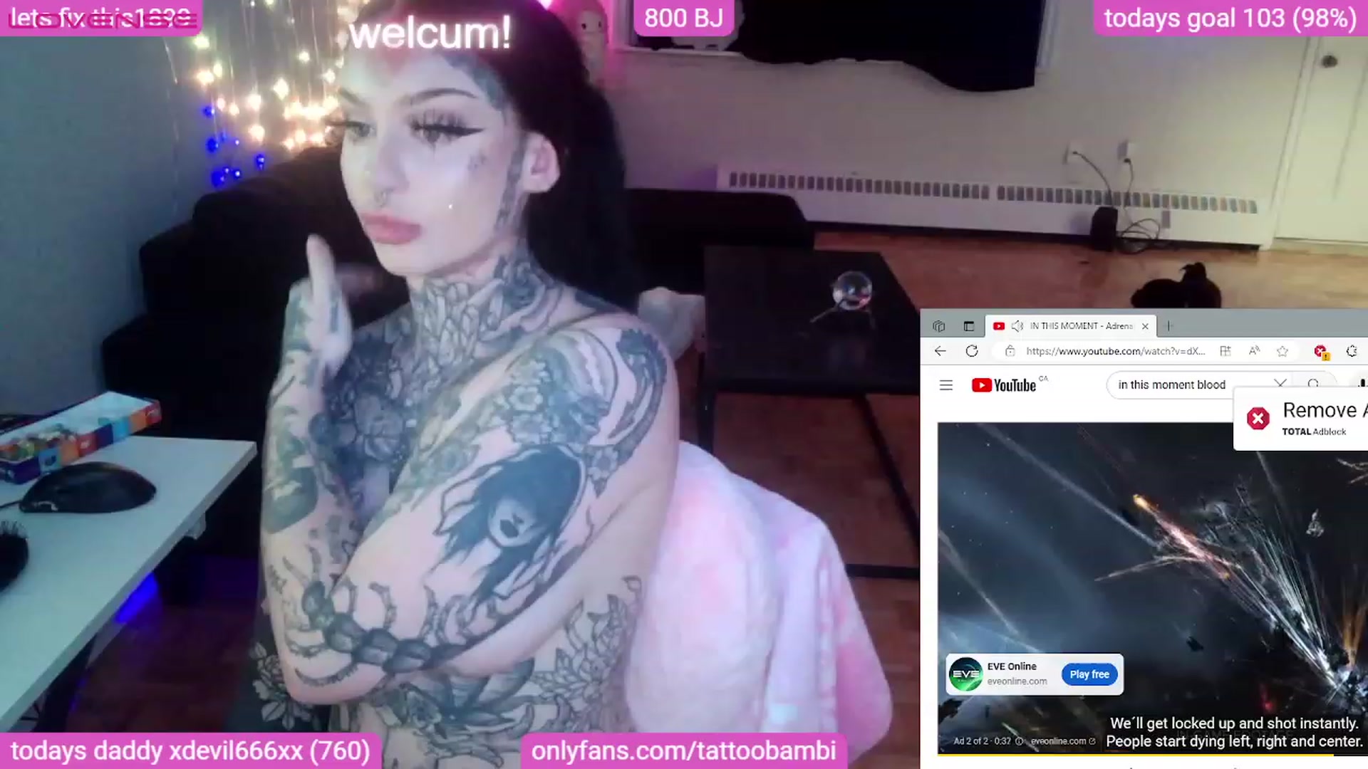 Gallery image thumbnail from Tattoobambi's myfreecams stream on, 08/20/2023, 05:41 image 3 of 20