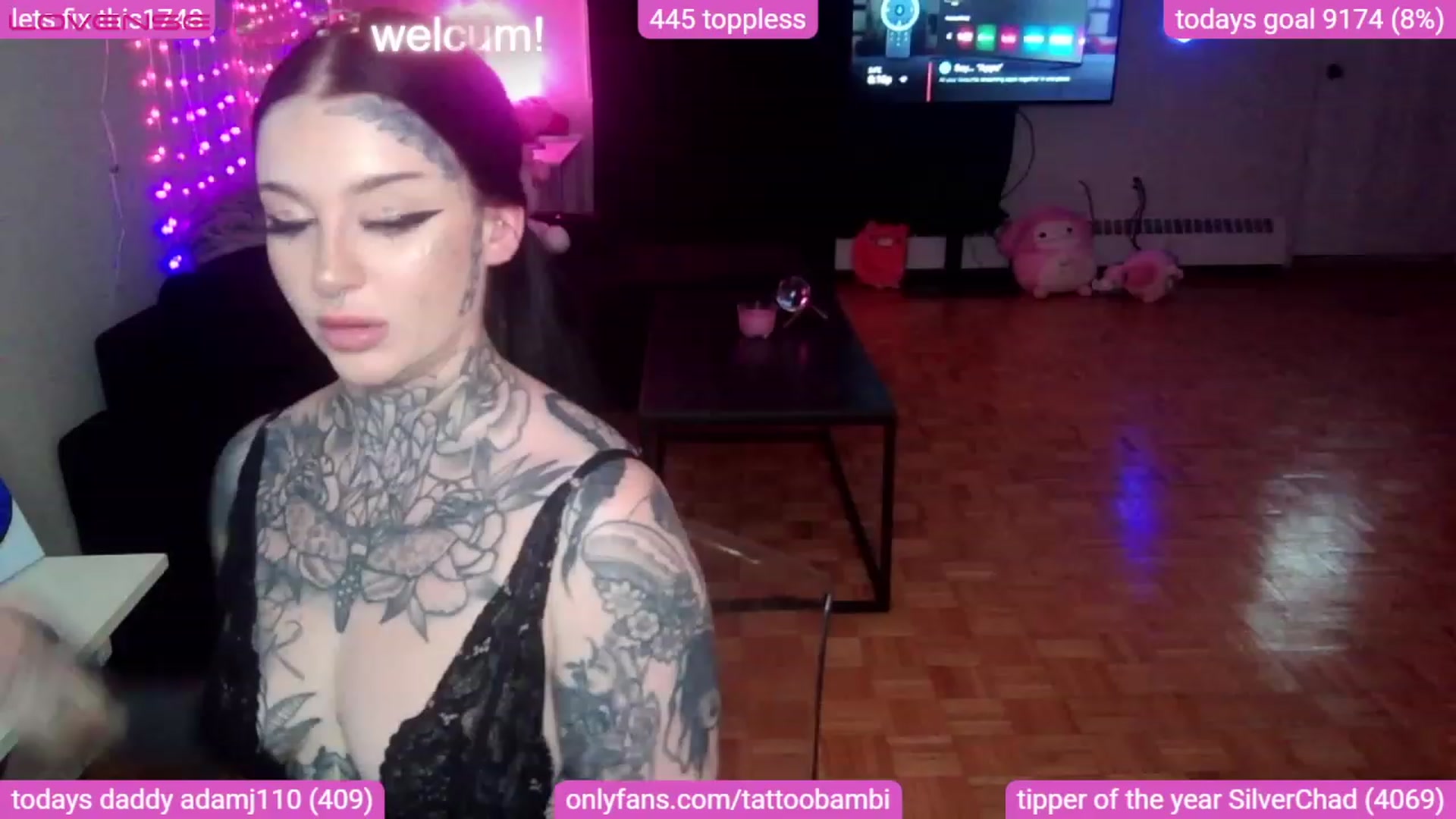 Gallery image thumbnail from Tattoobambi's myfreecams stream on, 08/26/2023, 01:32 image 8 of 20