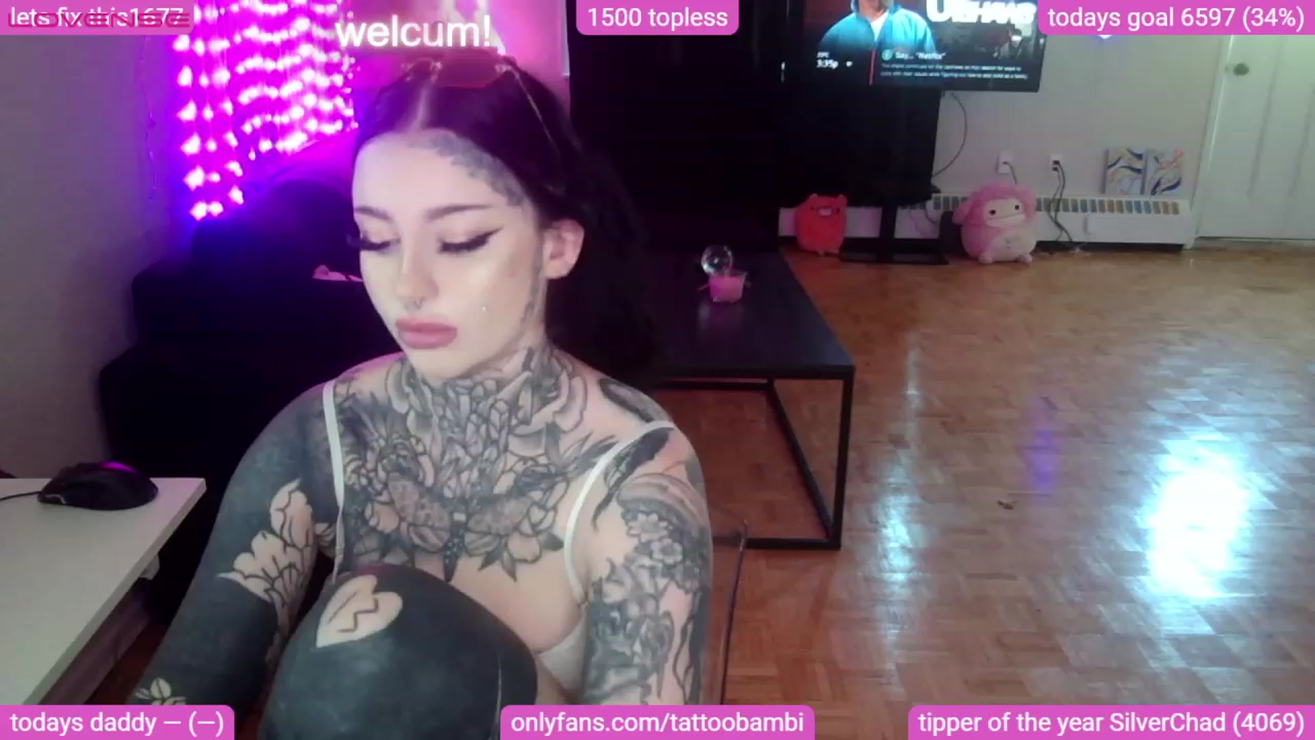 Gallery image thumbnail from Tattoobambi's myfreecams stream on, 08/27/2023, 20:32 image 2 of 20