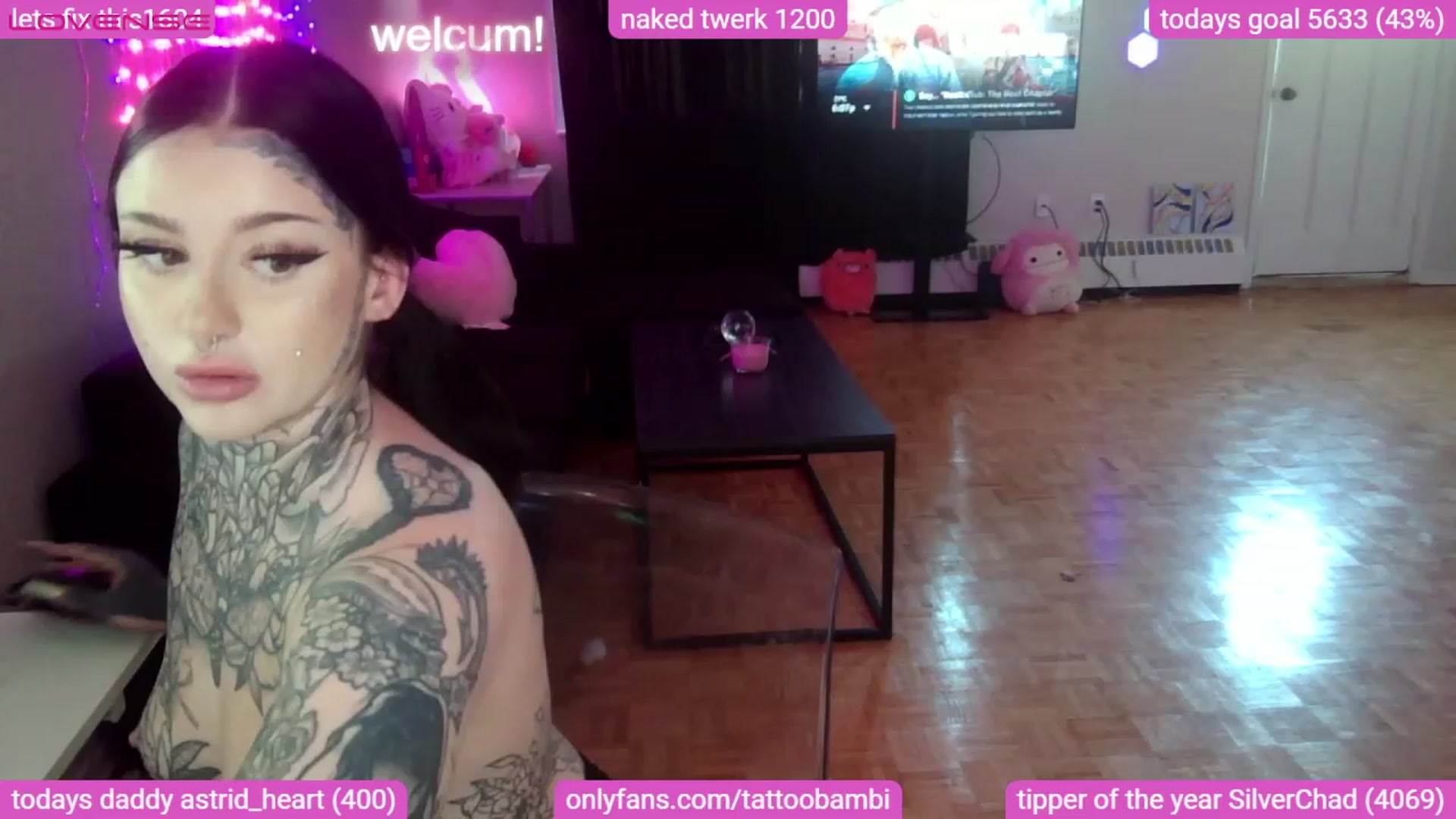 Gallery image thumbnail from Tattoobambi's myfreecams stream on, 08/27/2023, 23:24 image 2 of 20