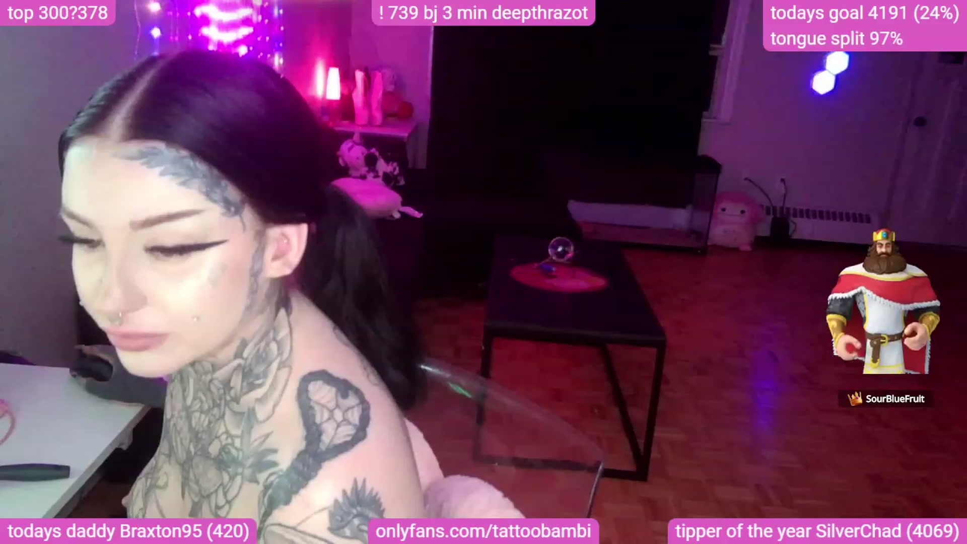 Gallery image thumbnail from Tattoobambi's myfreecams stream on, 09/12/2023, 04:26 image 6 of 20