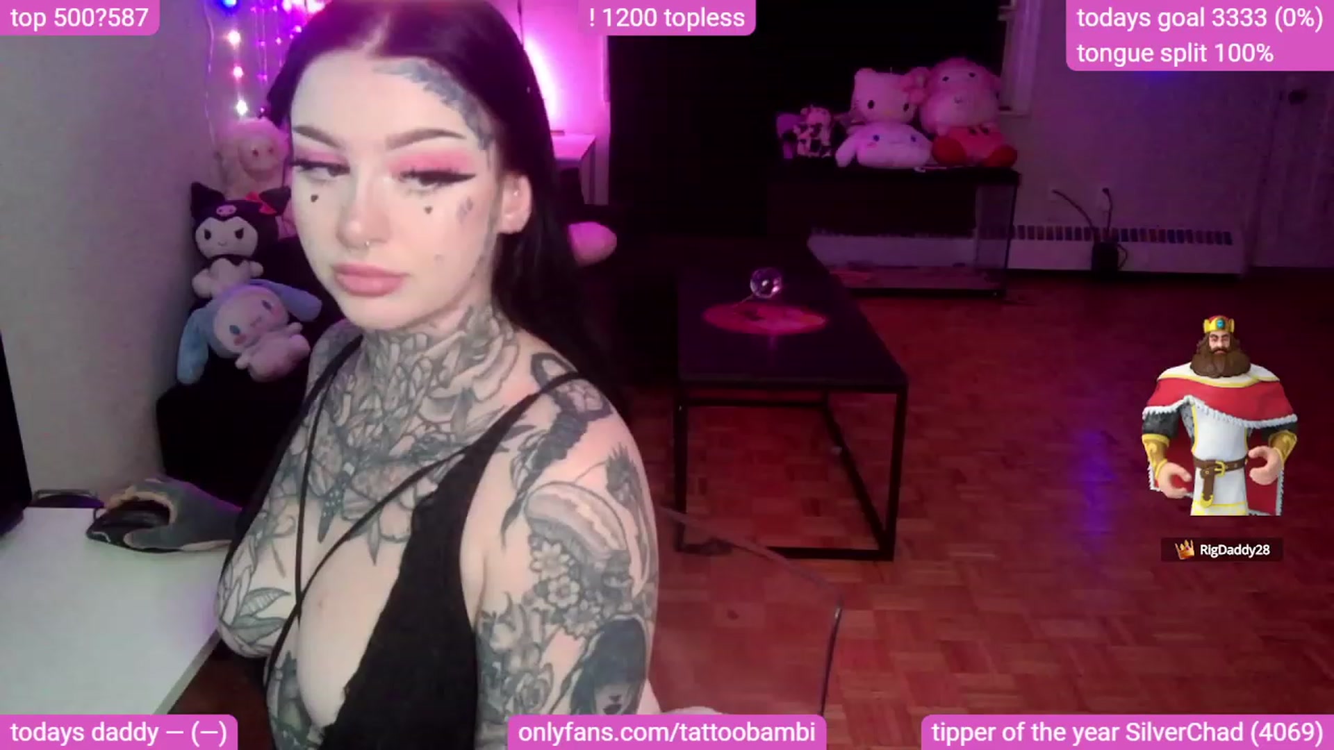 Gallery image thumbnail from Tattoobambi's myfreecams stream on, 09/18/2023, 03:47 image 3 of 20