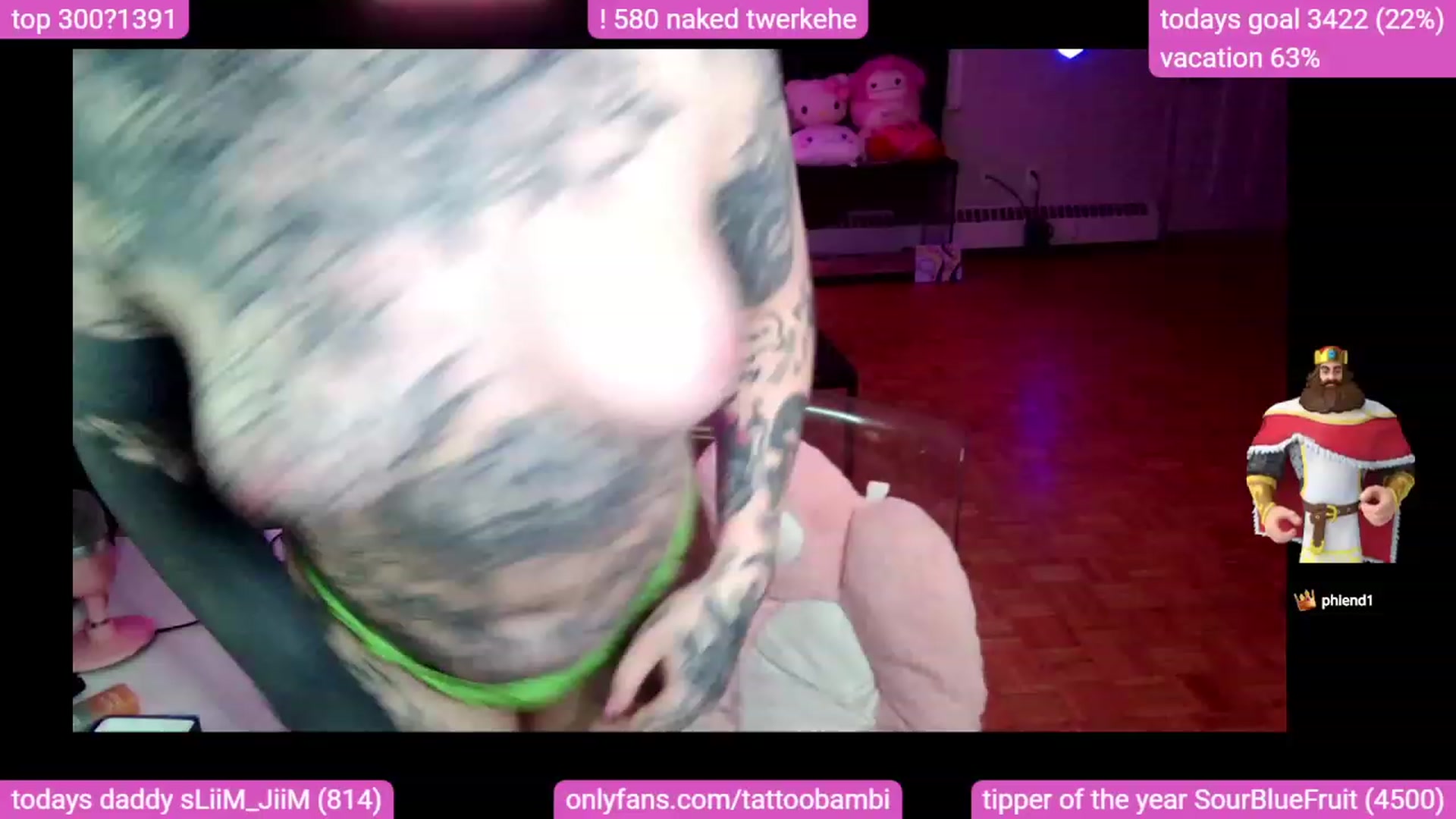 Gallery image thumbnail from Tattoobambi's myfreecams stream on, 10/02/2023, 04:18 image 11 of 20