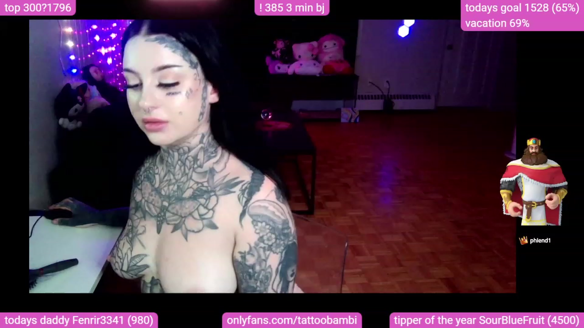 Gallery image thumbnail from Tattoobambi's myfreecams stream on, 10/04/2023, 01:29 image 16 of 20