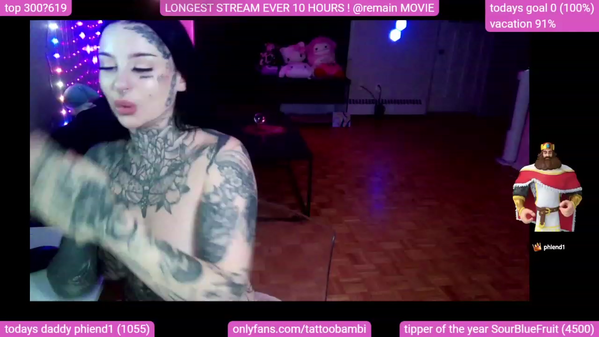 Gallery image thumbnail from Tattoobambi's myfreecams stream on, 10/04/2023, 07:42 image 12 of 20