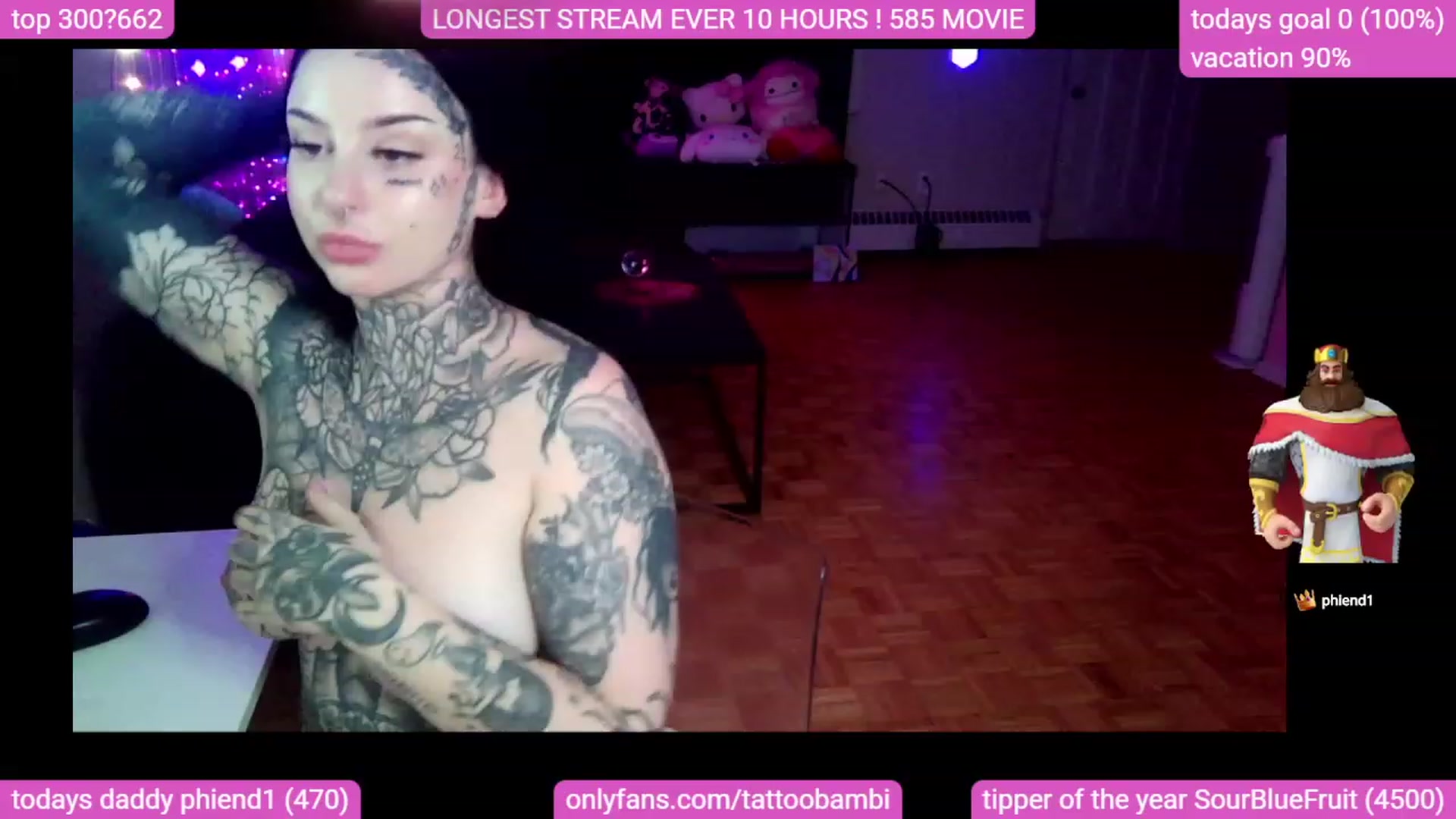 Gallery image thumbnail from Tattoobambi's myfreecams stream on, 10/04/2023, 07:42 image 10 of 20
