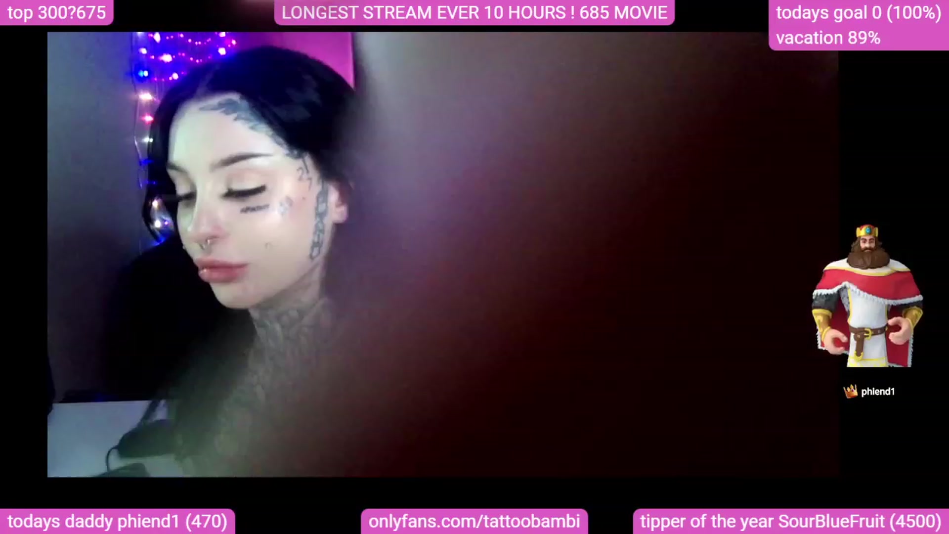 Gallery image thumbnail from Tattoobambi's myfreecams stream on, 10/04/2023, 07:42 image 5 of 20
