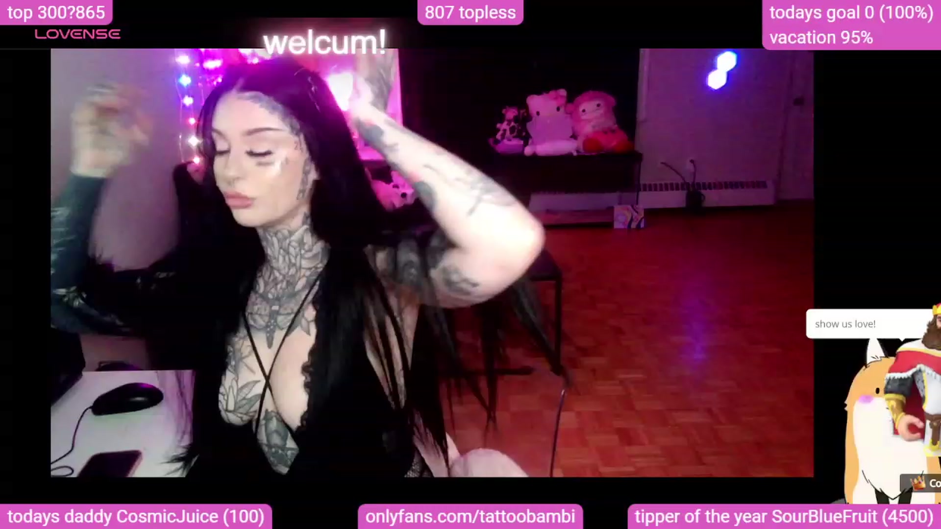 Gallery image thumbnail from Tattoobambi's myfreecams stream on, 10/06/2023, 01:36 image 4 of 20