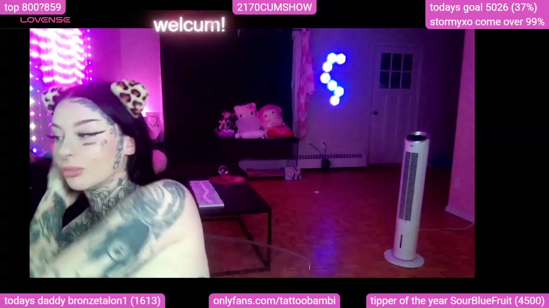Gallery image thumbnail from Tattoobambi's myfreecams stream on, 10/08/2023, 01:44 image 15 of 20
