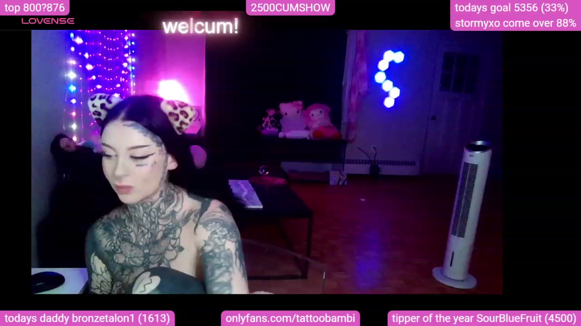 Gallery image thumbnail from Tattoobambi's myfreecams stream on, 10/08/2023, 01:44 image 10 of 20