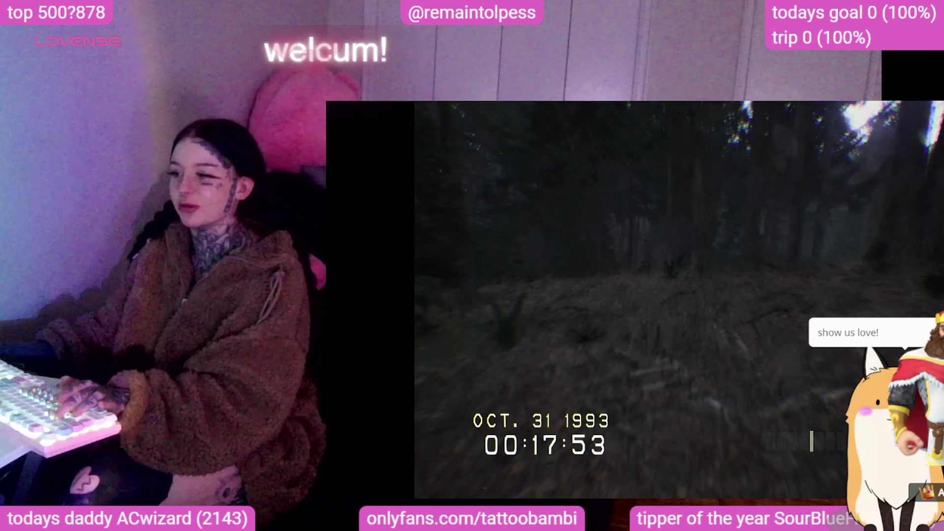 Gallery image thumbnail from Tattoobambi's myfreecams stream on, 10/31/2023, 24:04 image 8 of 20