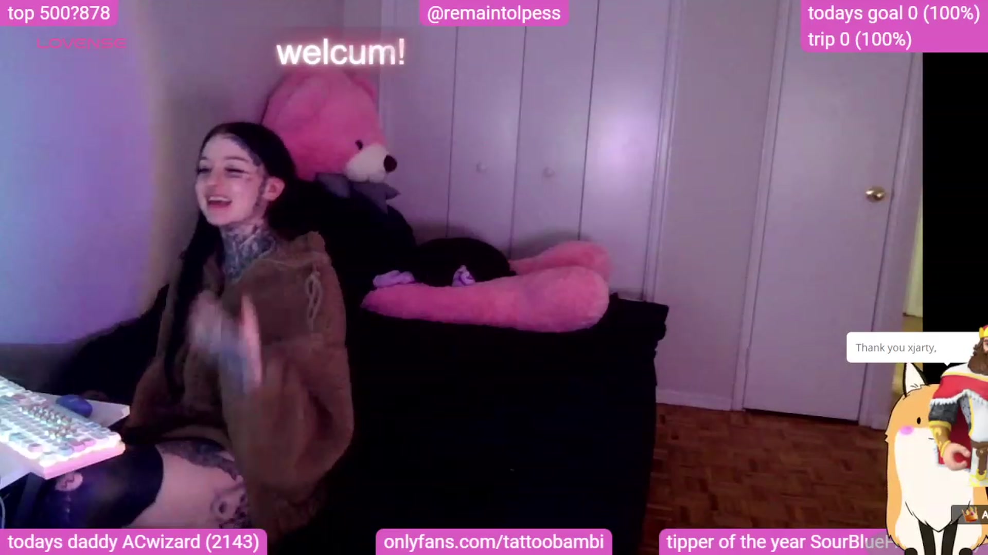 Gallery image thumbnail from Tattoobambi's myfreecams stream on, 10/31/2023, 24:04 image 18 of 20