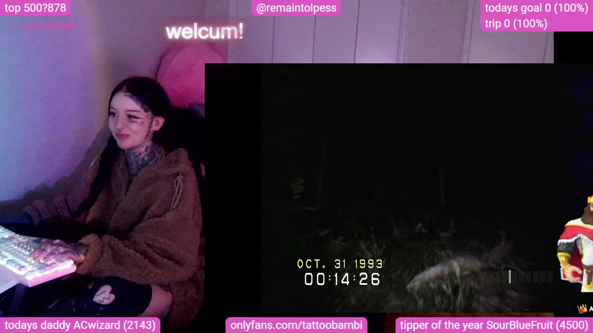 Gallery image thumbnail from Tattoobambi's myfreecams stream on, 10/31/2023, 24:04 image 13 of 20