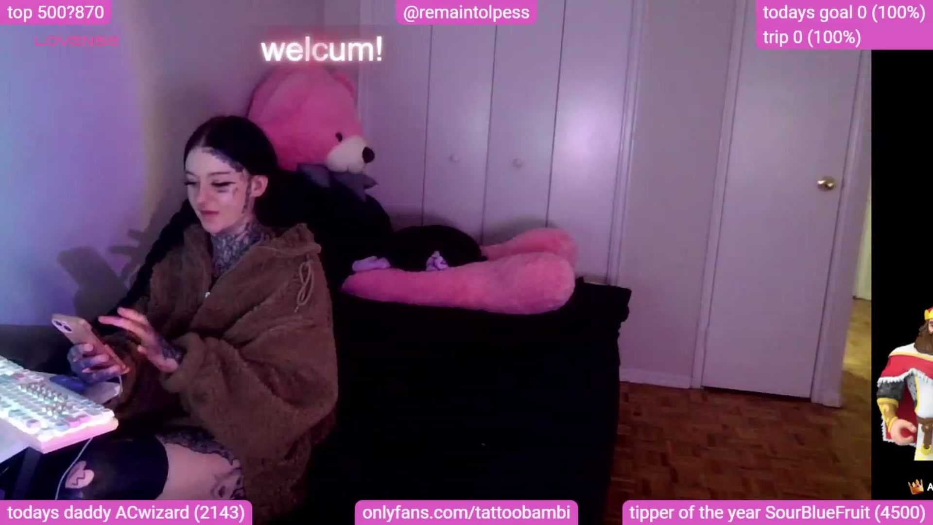 Gallery image thumbnail from Tattoobambi's myfreecams stream on, 10/31/2023, 24:04 image 19 of 20