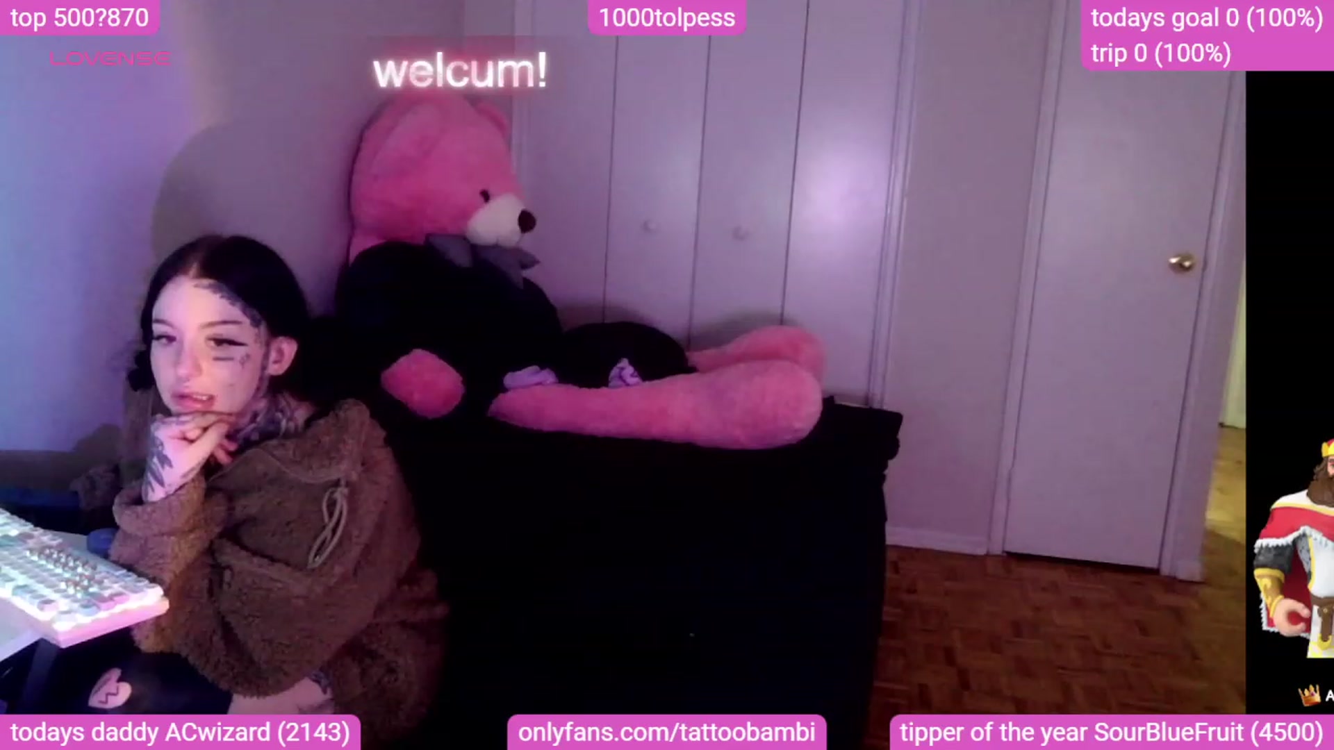 Gallery image thumbnail from Tattoobambi's myfreecams stream on, 10/31/2023, 24:04 image 20 of 20