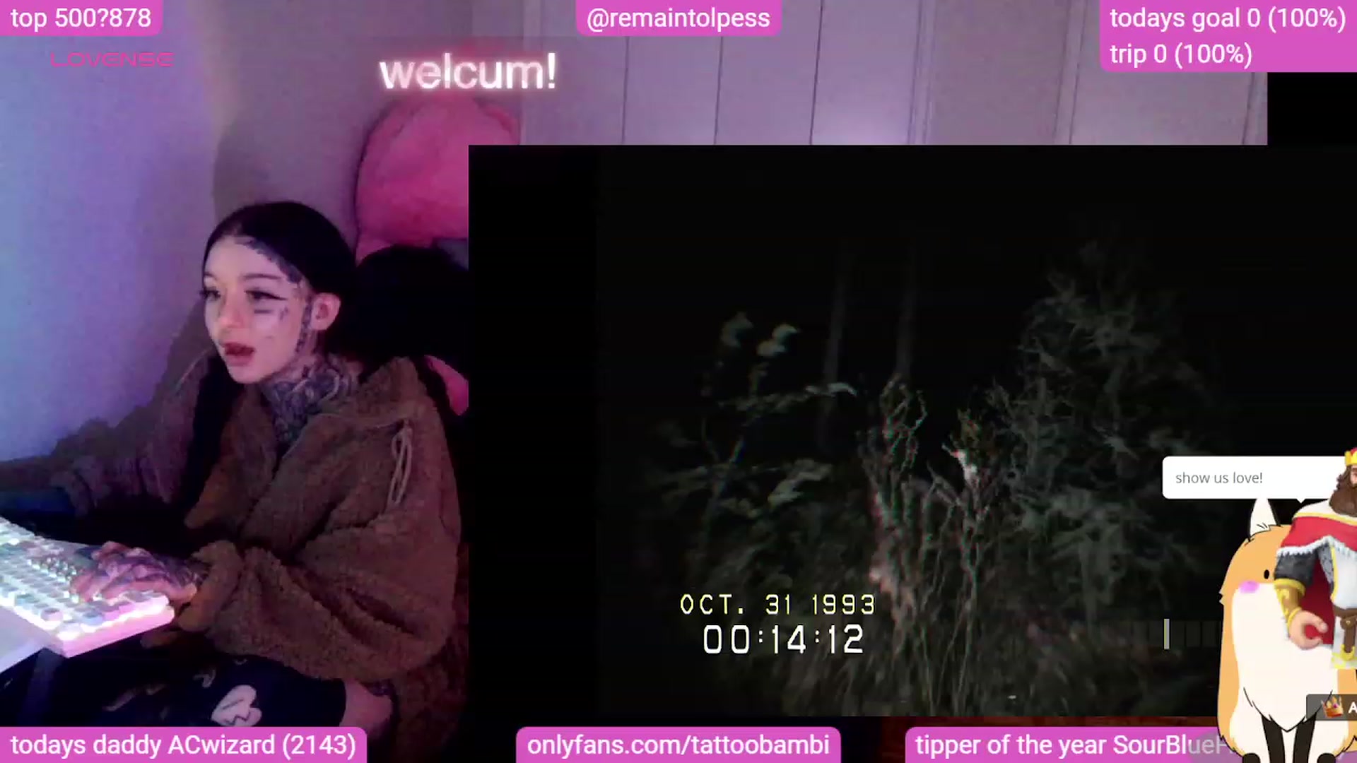 Gallery image thumbnail from Tattoobambi's myfreecams stream on, 10/31/2023, 24:04 image 14 of 20