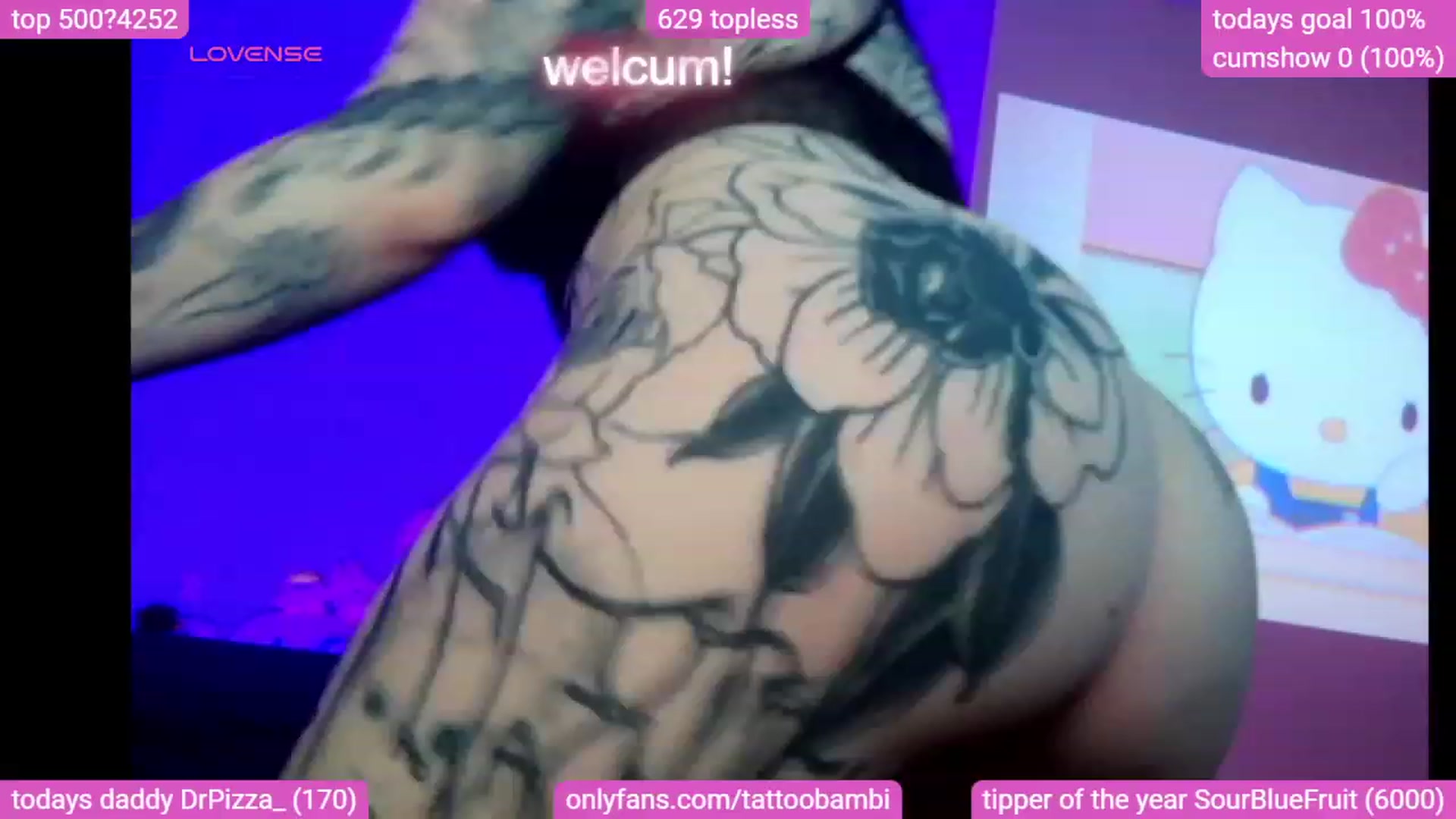 Gallery image thumbnail from Tattoobambi's myfreecams stream on, 12/03/2023, 05:37 image 19 of 20
