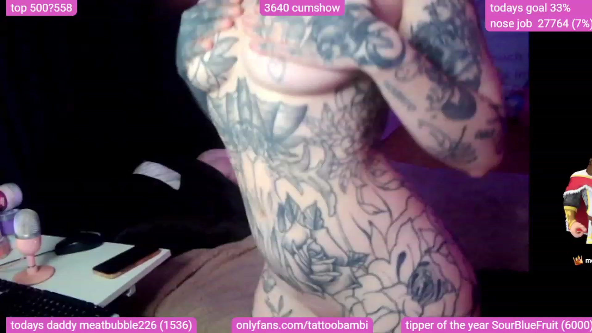 Gallery image thumbnail from Tattoobambi's myfreecams stream on, 12/08/2023, 05:45 image 8 of 20