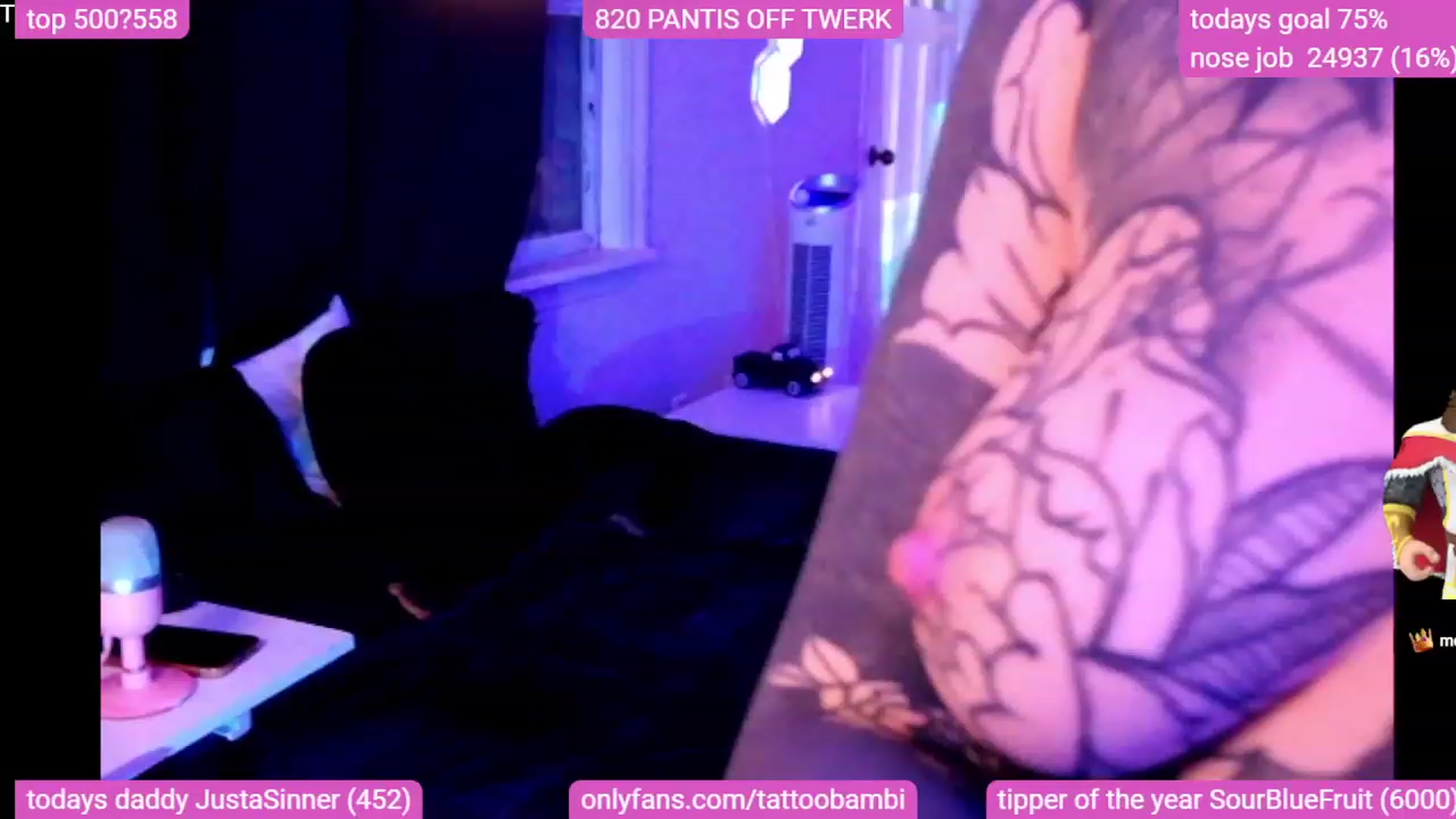 Gallery image thumbnail from Tattoobambi's myfreecams stream on, 12/09/2023, 07:34 image 5 of 20