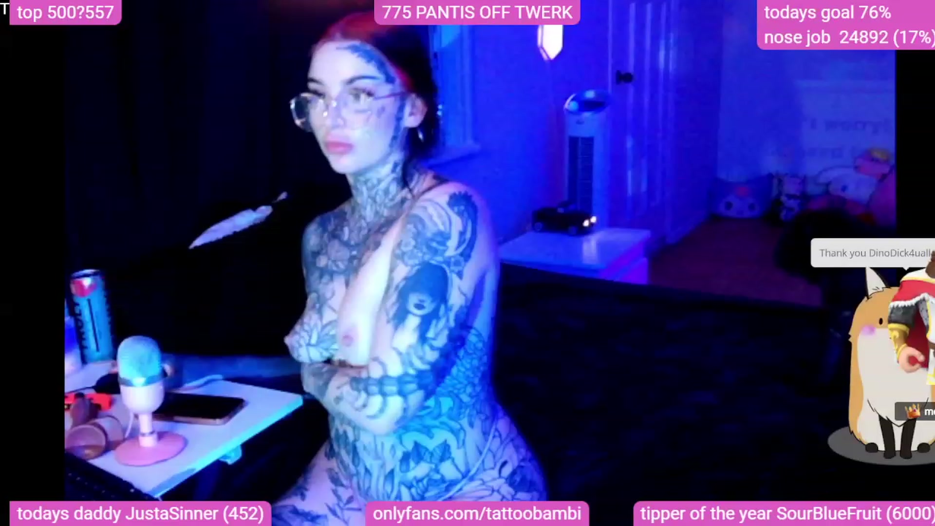 Gallery image thumbnail from Tattoobambi's myfreecams stream on, 12/09/2023, 07:34 image 7 of 20