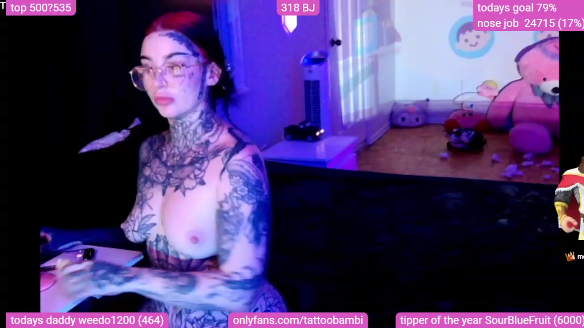 Gallery image thumbnail from Tattoobambi's myfreecams stream on, 12/09/2023, 07:34 image 16 of 20