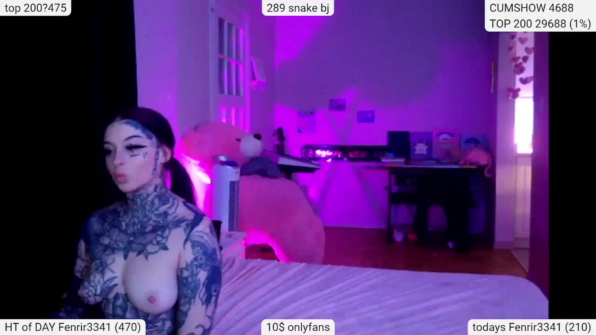 Gallery image thumbnail from Tattoobambi's myfreecams stream on, 01/14/2024, 01:27 image 16 of 20
