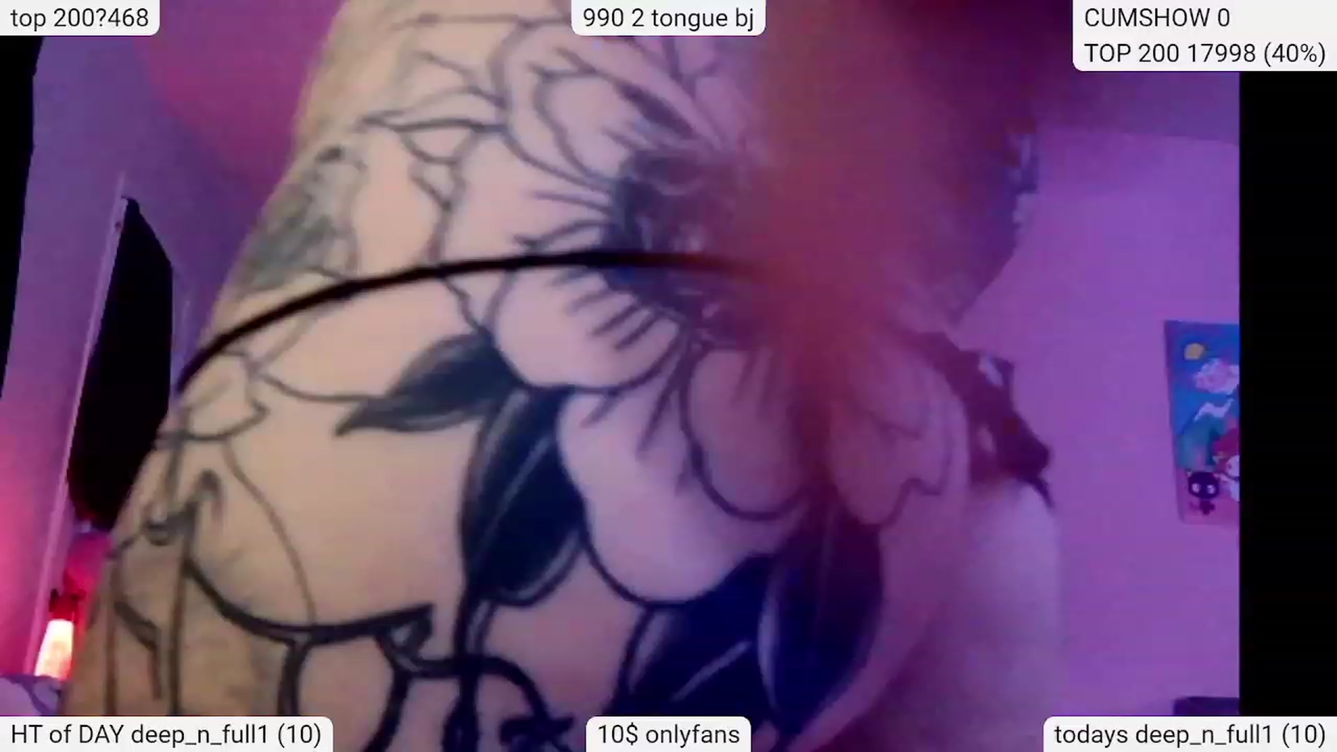 Gallery image thumbnail from Tattoobambi's myfreecams stream on, 01/23/2024, 04:35 image 2 of 20