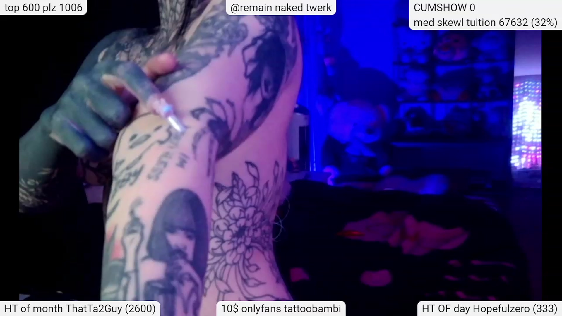 Gallery image thumbnail from Tattoobambi's myfreecams stream on, 03/09/2024, 03:53 image 9 of 20