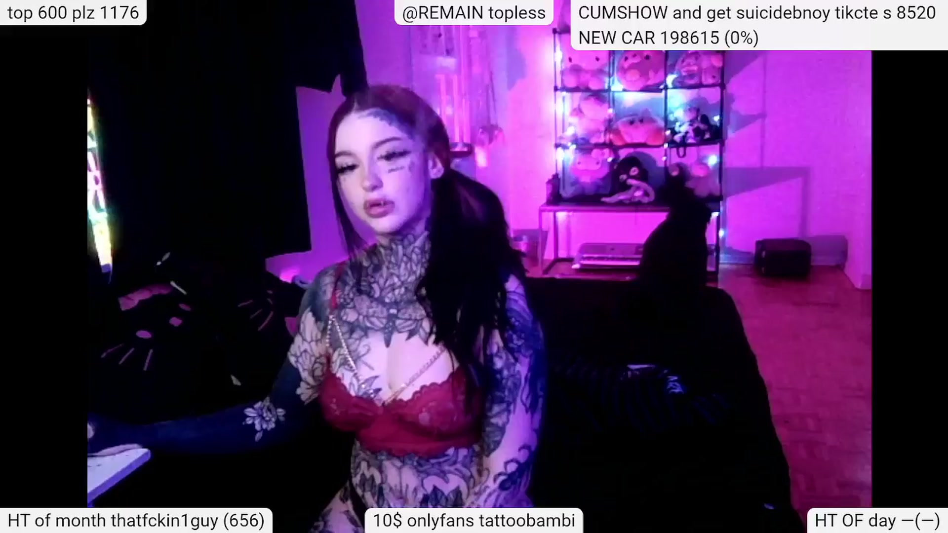 Gallery image thumbnail from Tattoobambi's myfreecams stream on, 04/10/2024, 03:03 image 2 of 20