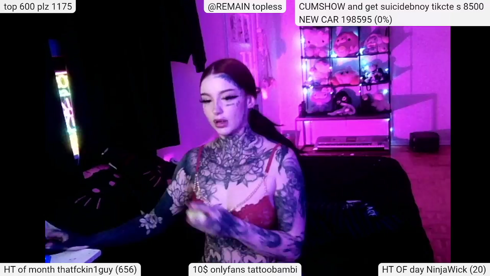 Gallery image thumbnail from Tattoobambi's myfreecams stream on, 04/10/2024, 03:03 image 5 of 20