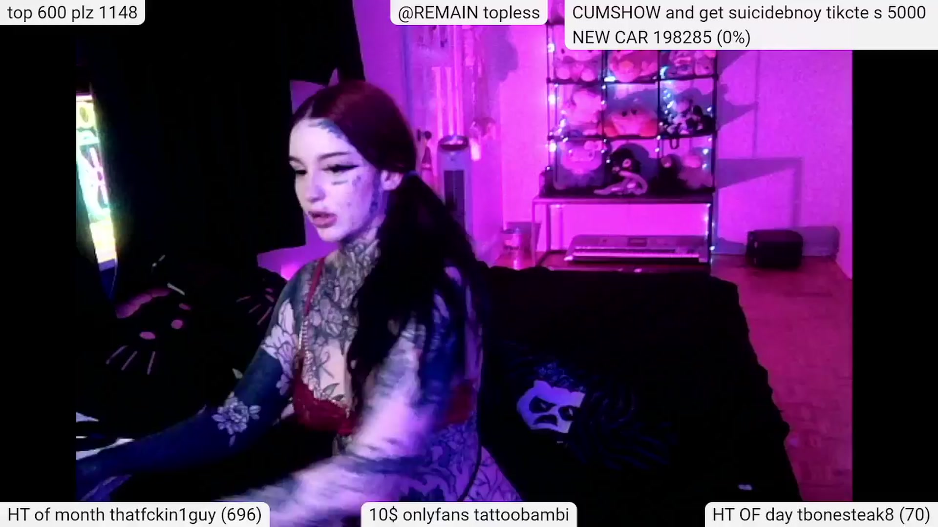 Gallery image thumbnail from Tattoobambi's myfreecams stream on, 04/10/2024, 04:20 image 1 of 20