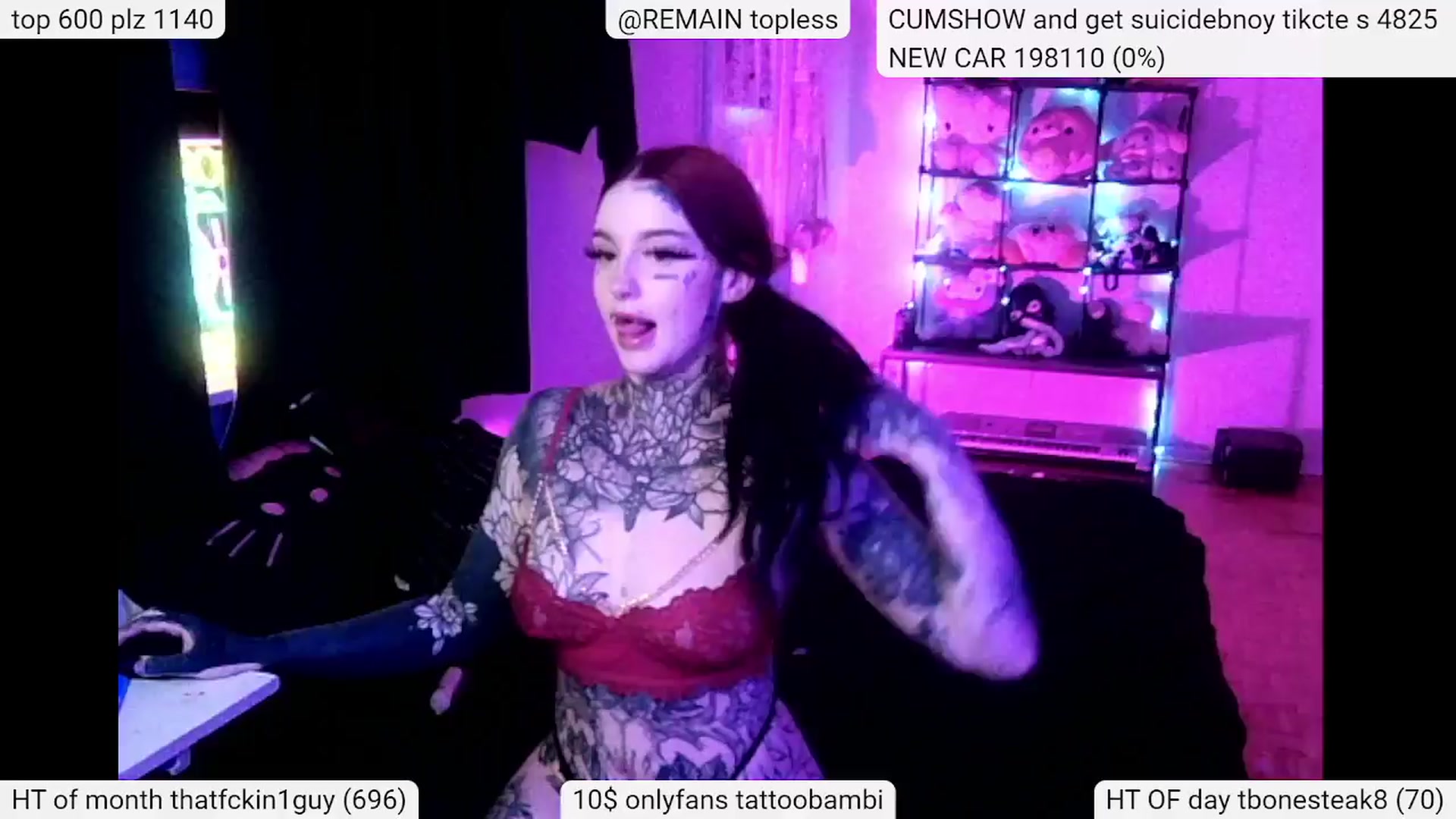 Gallery image thumbnail from Tattoobambi's myfreecams stream on, 04/10/2024, 04:20 image 9 of 20