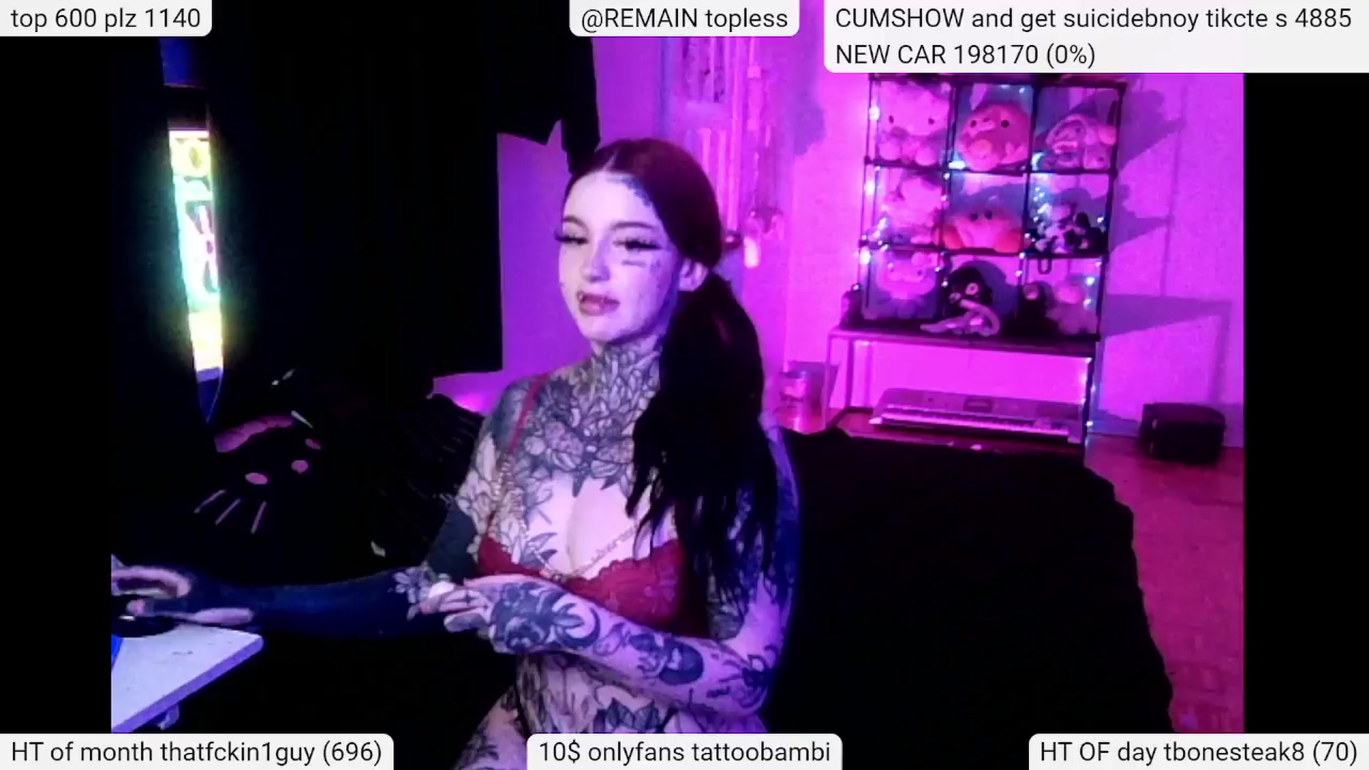Gallery image thumbnail from Tattoobambi's myfreecams stream on, 04/10/2024, 04:20 image 8 of 20