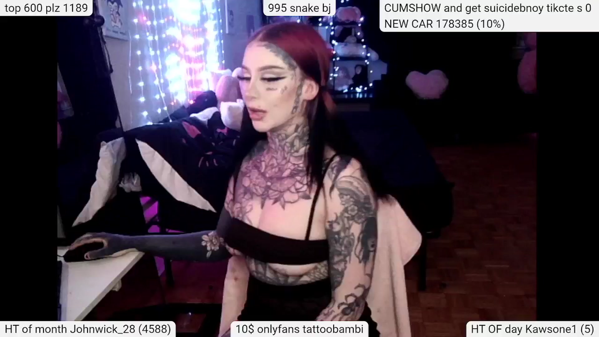 Gallery image thumbnail from Tattoobambi's myfreecams stream on, 04/25/2024, 02:33 image 1 of 20