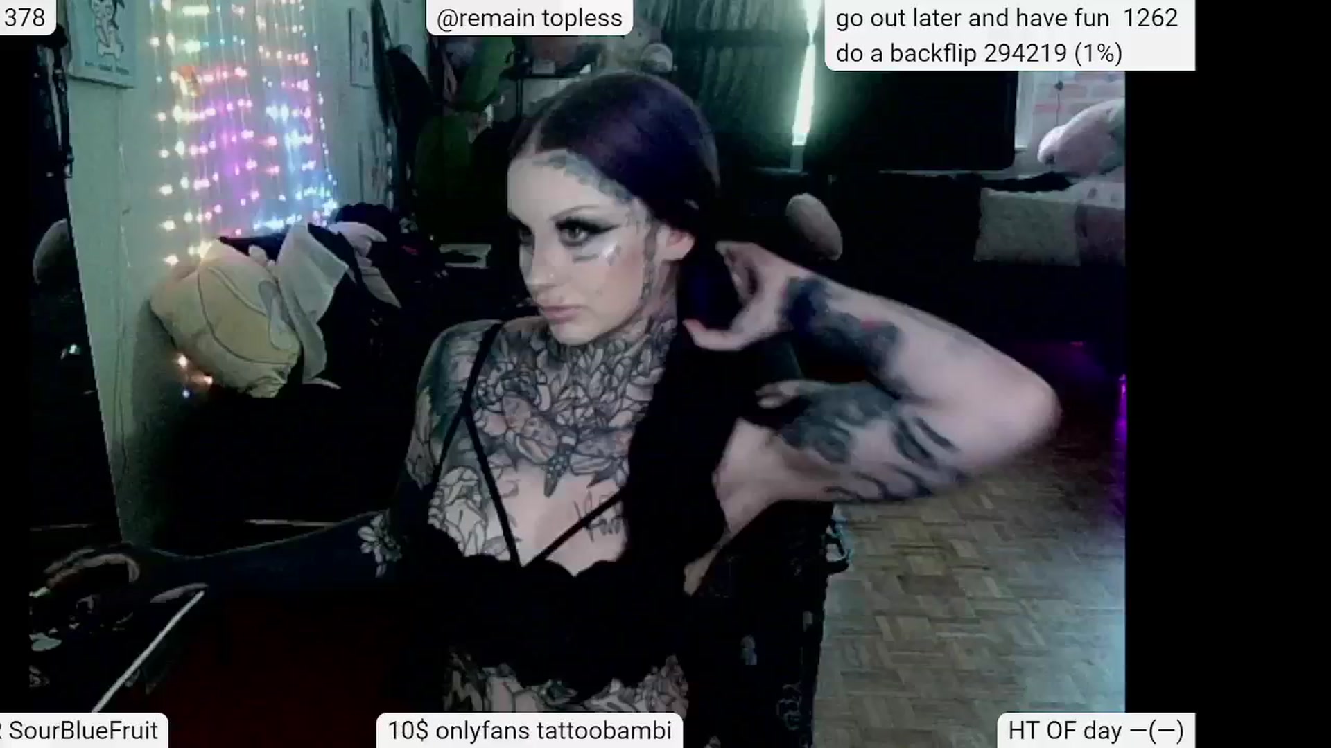 Gallery image thumbnail from Tattoobambi's myfreecams stream on, 05/23/2024, 24:56 image 1 of 20