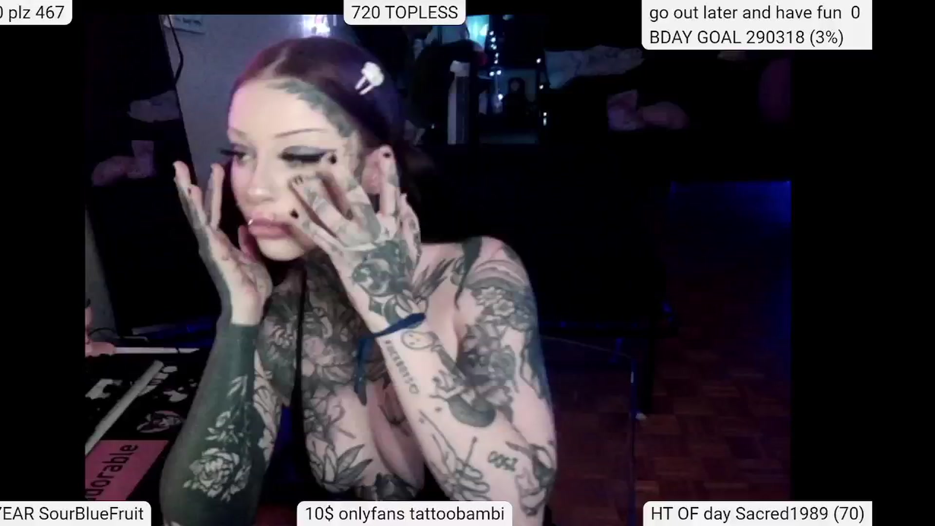 Gallery image thumbnail from Tattoobambi's myfreecams stream on, 05/27/2024, 06:10 image 1 of 20